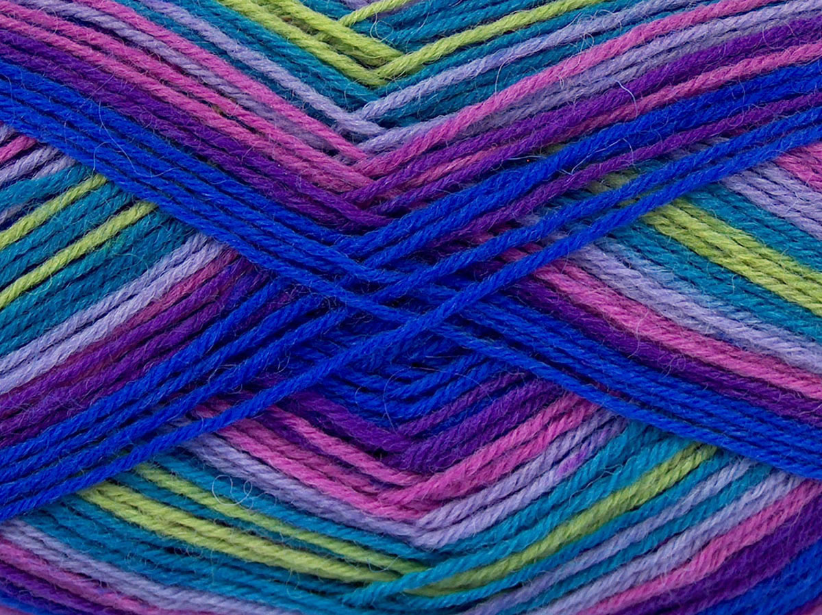Turquoise, Light Green, Lilac, Pink, Purple