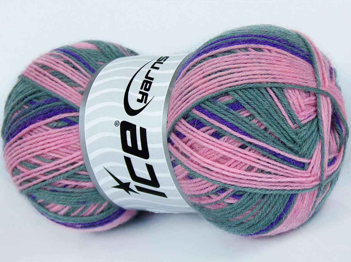 Colorway Sock Pink, Lilac, Grey, Cream, Sock Yarn Ice Yarns Online Yarn Store