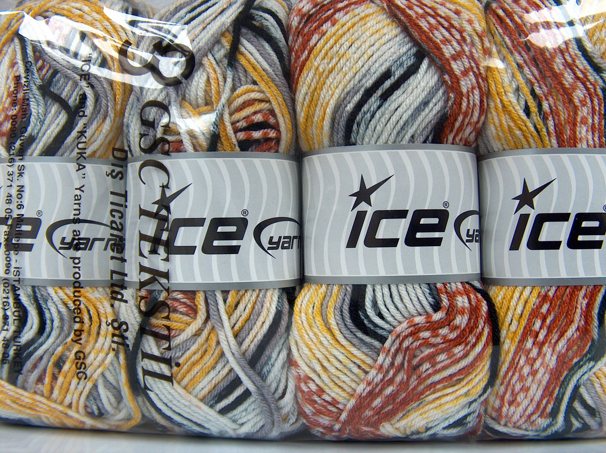 Sale SelfStriping Gold Shades, White, Black, Beige, Closeout Yarns
