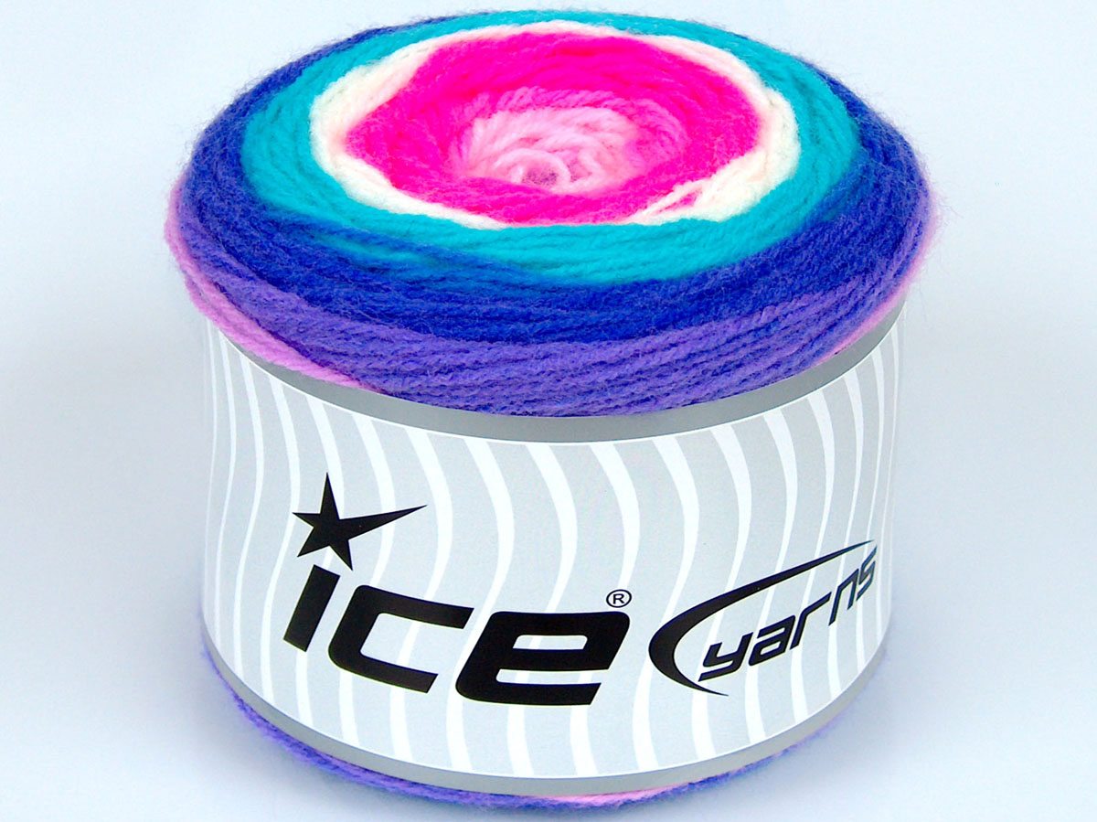Sale Cakes Yarn Beyaz Turkuaz Mor Pembe tonları
