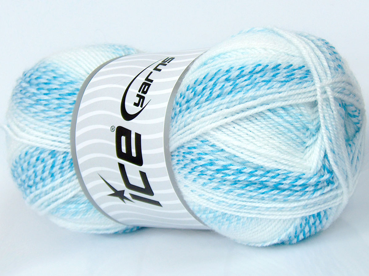 Sale Self-Striping Beyaz Mavi Tonları