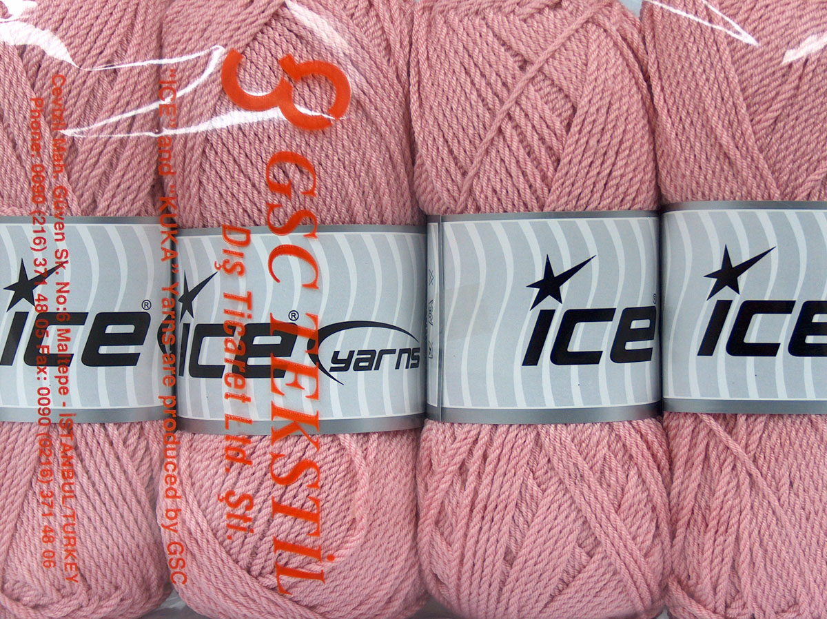 Lot of 4 x 100gr Skeins Ice Yarns WAYUU Hand Knitting Yarn Powder Pink - photo 4