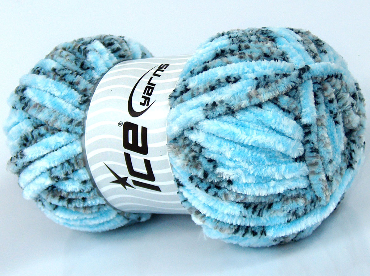 Chenille Tweed Beyaz Gri Tonları Siyah Bebe Mavisi