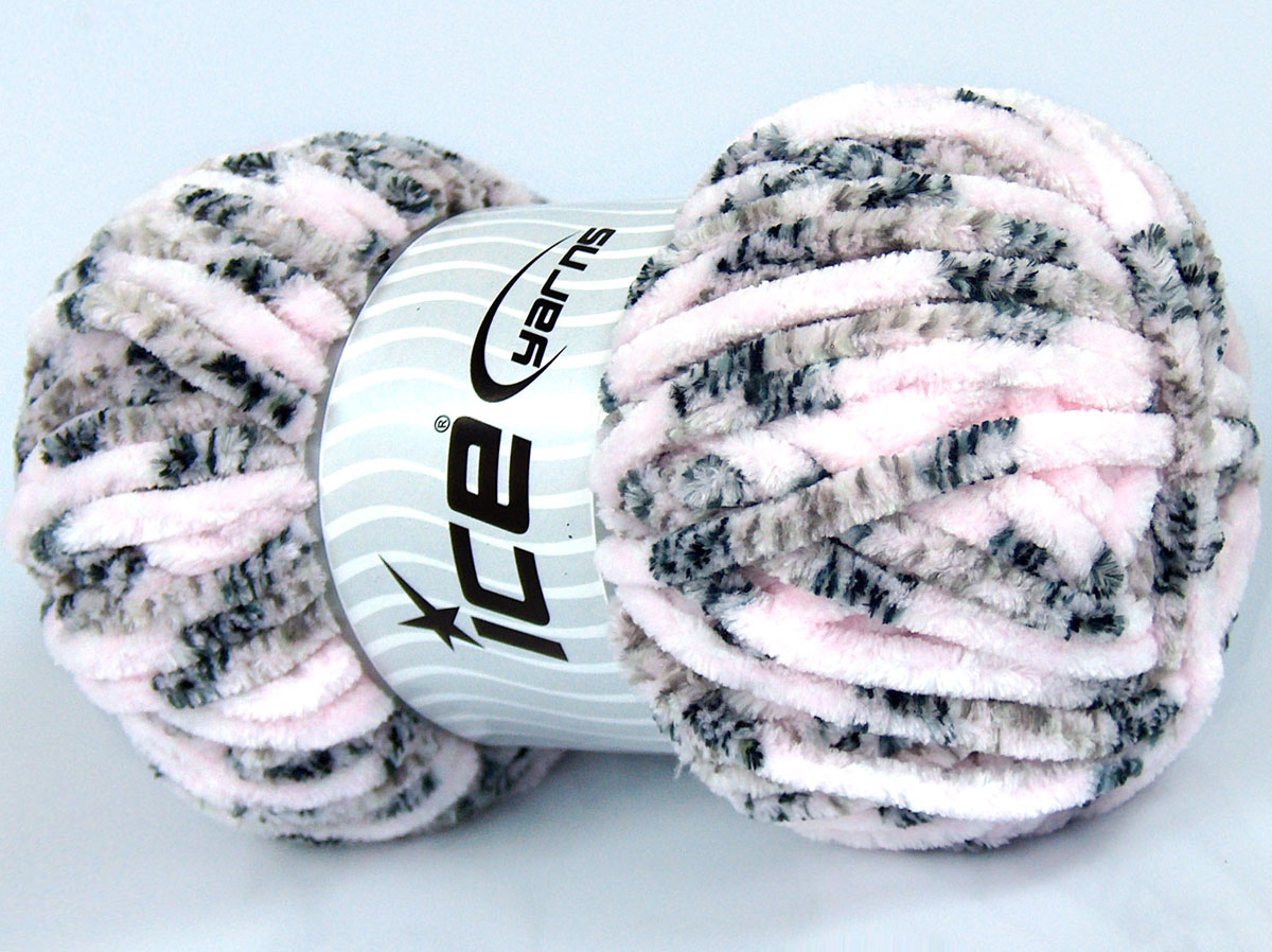 Chenille Tweed Beyaz Gri Tonları Siyah Bebe Pembesi