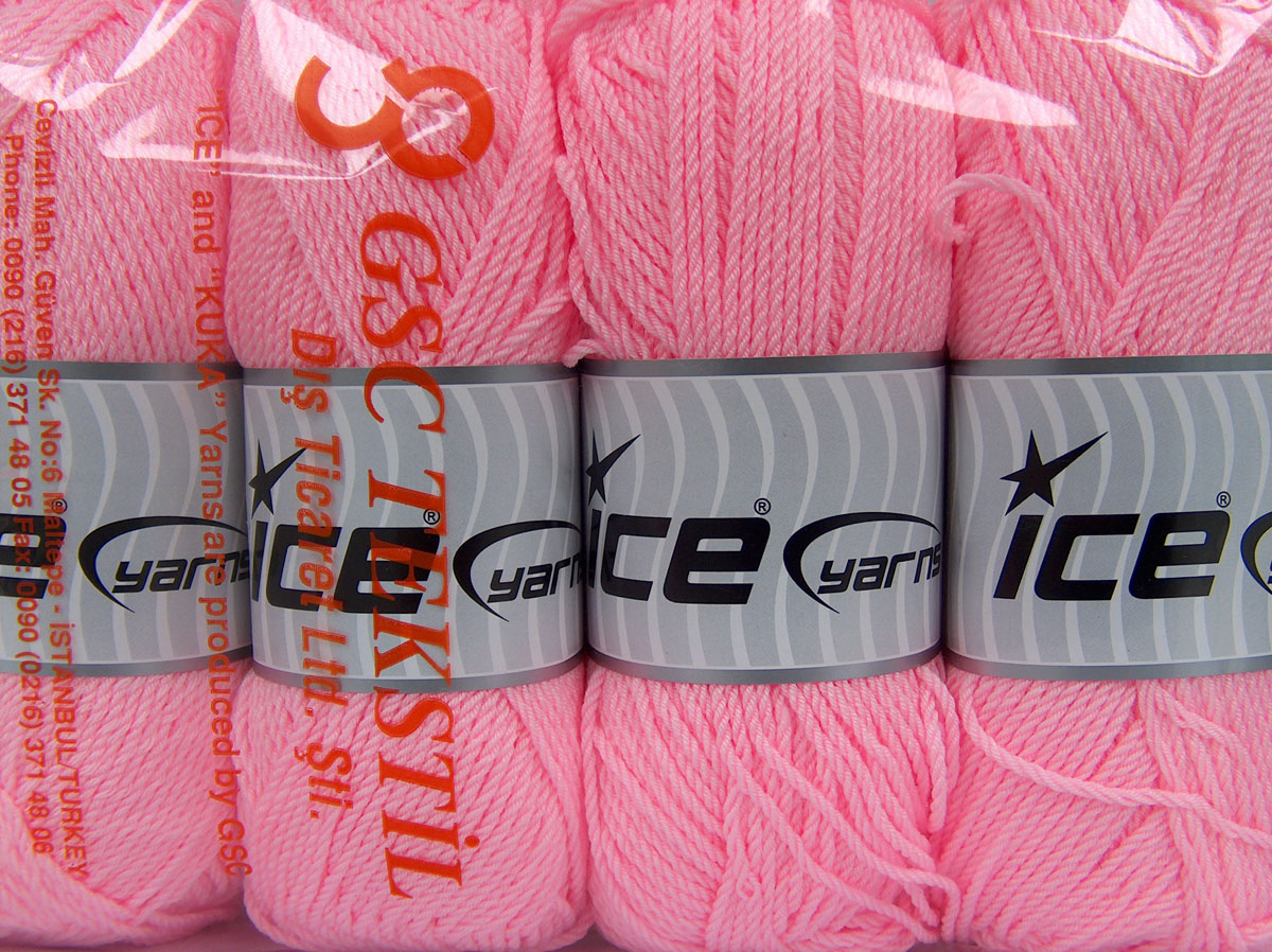 Lot of 4 x 100gr Skeins Ice Yarns WAYUU Hand Knitting Yarn Pink - photo 4