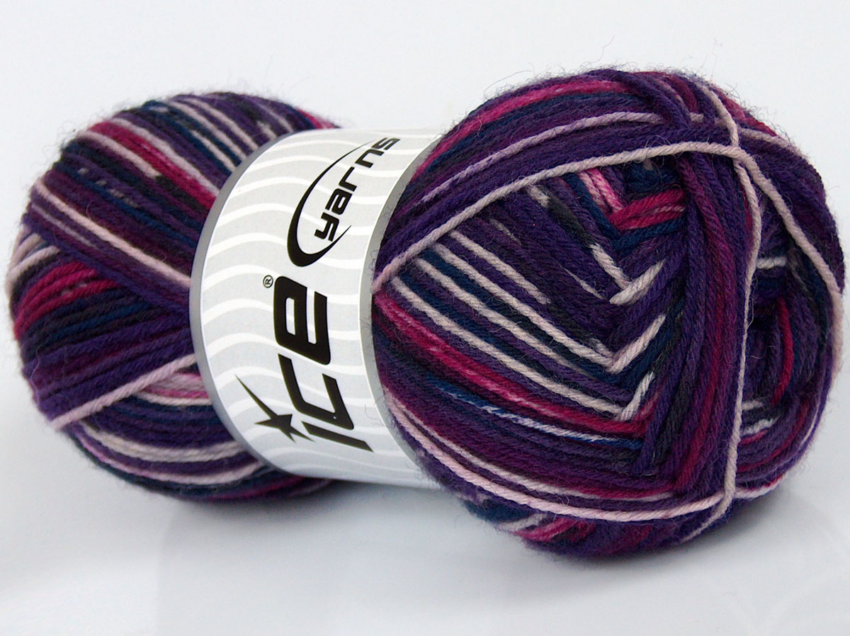 Sale Sock Yarn Mor Tonları lacivert Krem Bordo