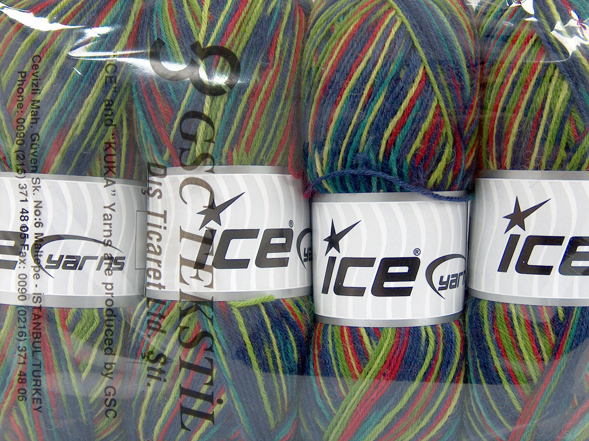 Elite Sock Kırmızı Yeşil Tonları Mavi Tonları