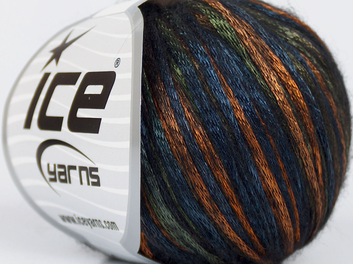 Lot of 8 Skeins Ice Yarns ROCK STAR (19% Merino Wool) Yarn Blue Green Copper - photo 2