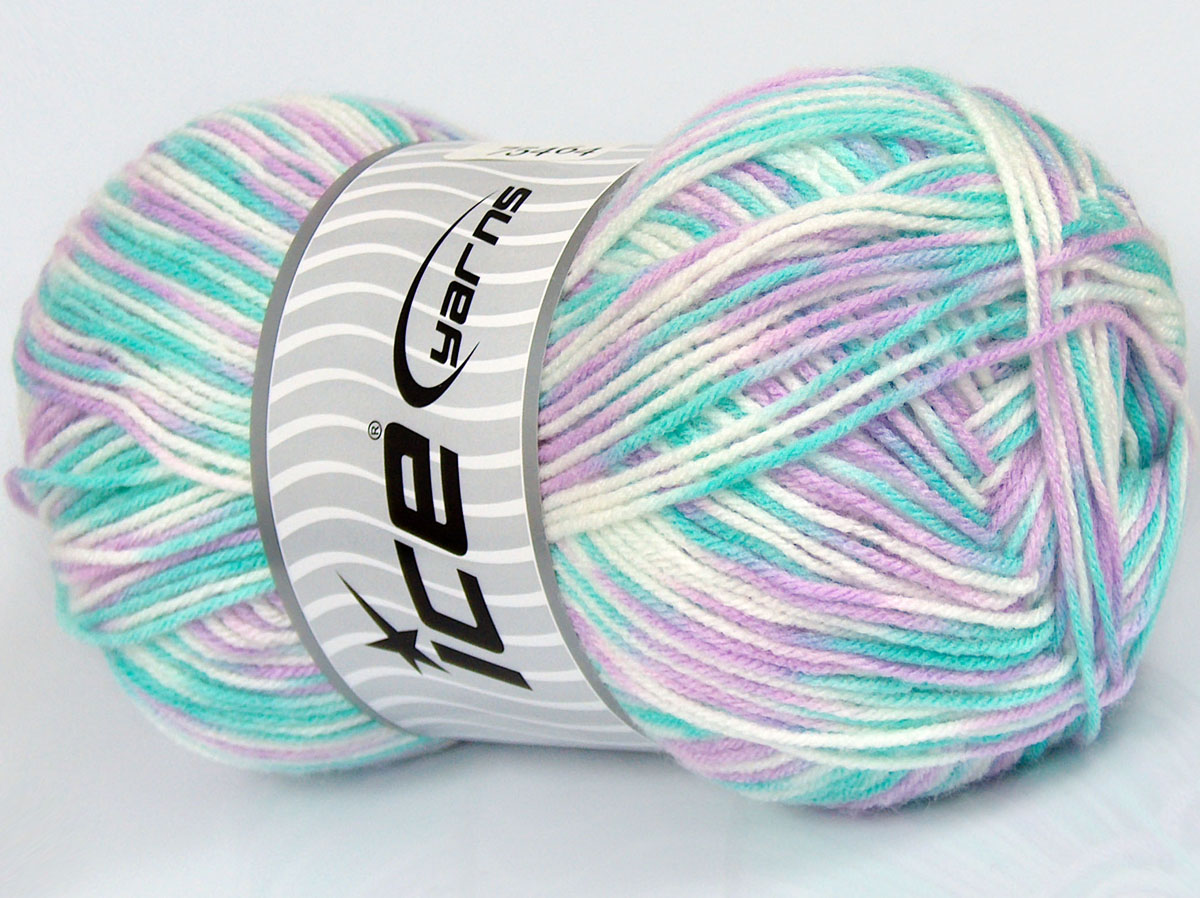 Sale Self-Striping Beyaz Turkuaz Leylak