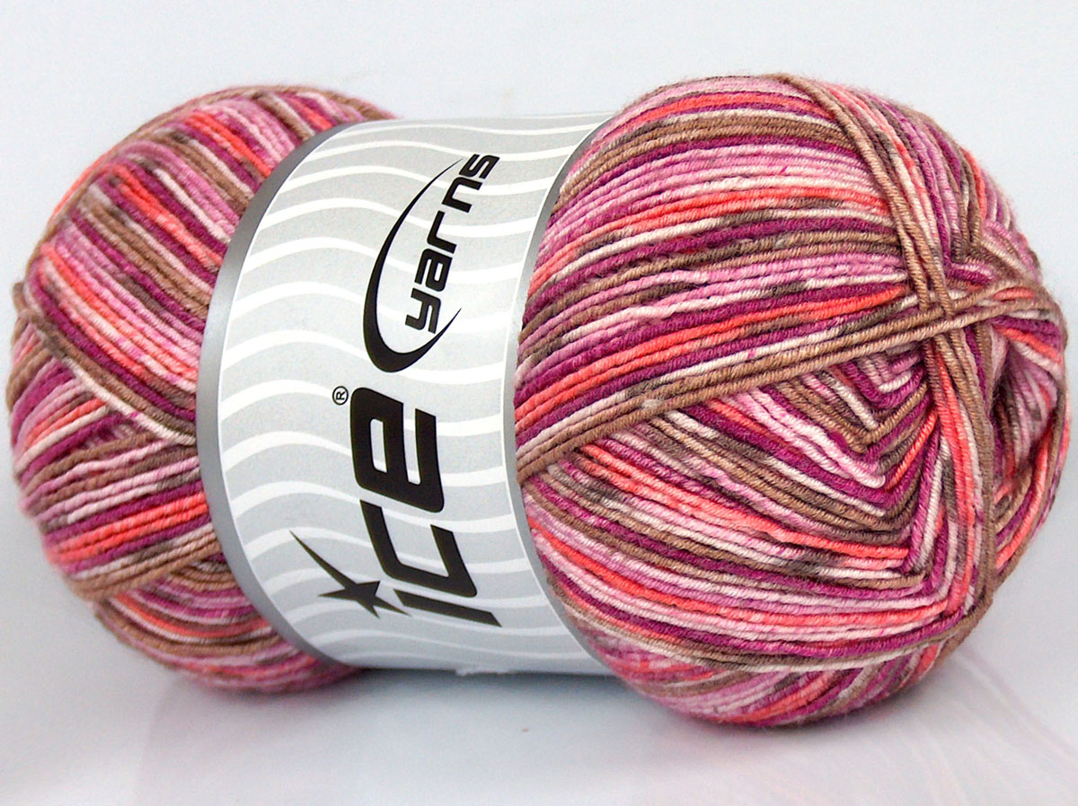 Sale Sock Yarn Beyaz Somon Tonları Leylak Tonları
