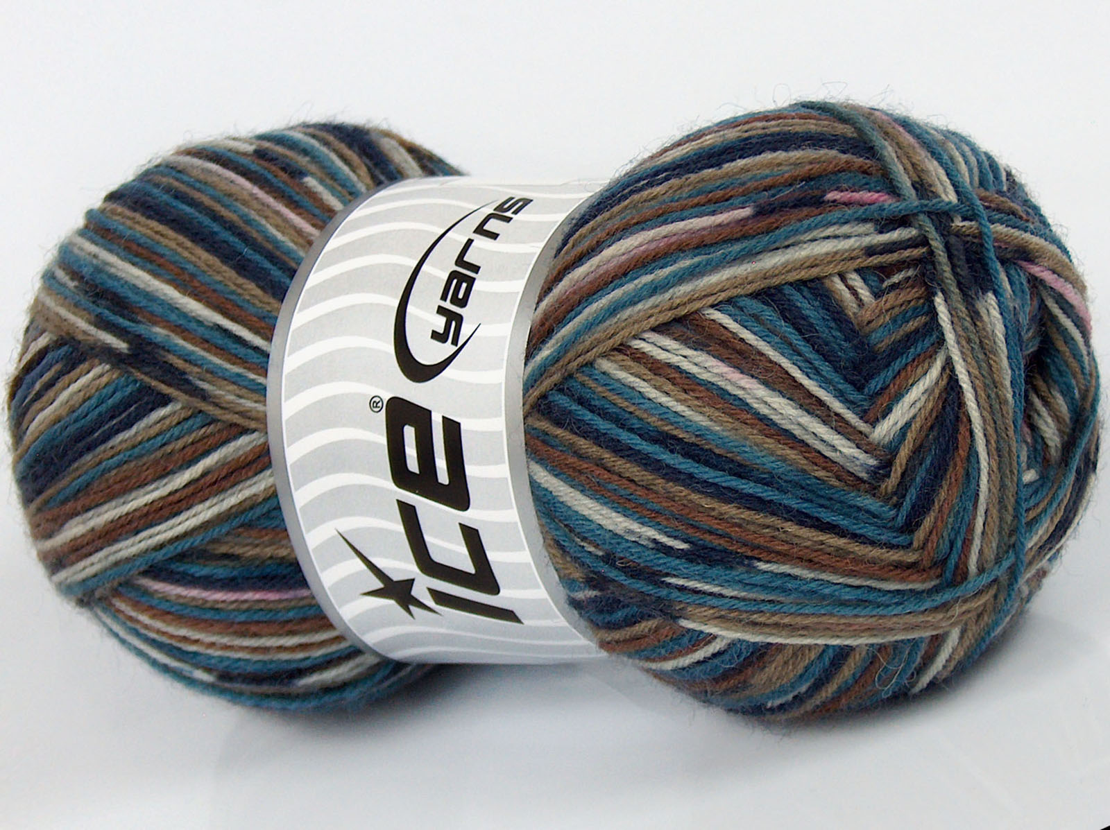 Sale Sock Yarn Krem Kahverengi Tonları Mavi
