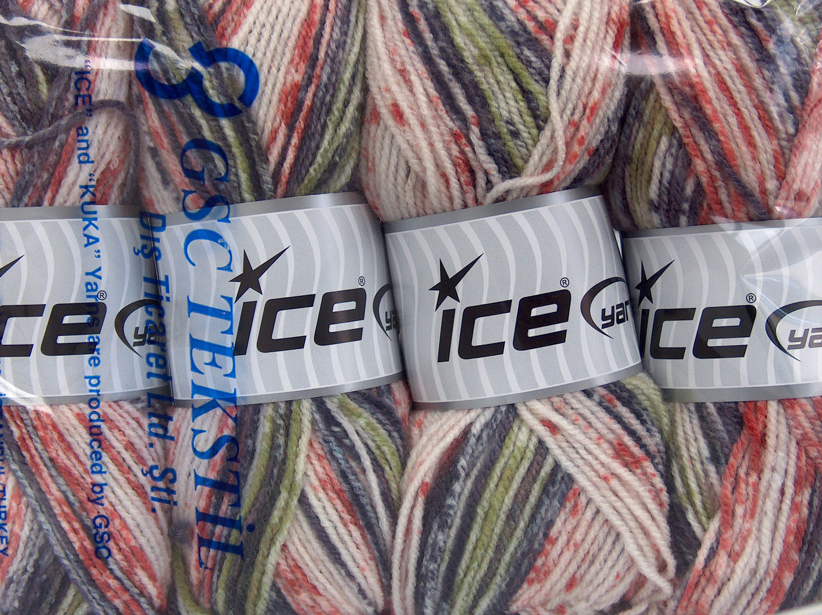 Sale SelfStriping Orange, Maroon, White, Green, Closeout Yarns Yarn