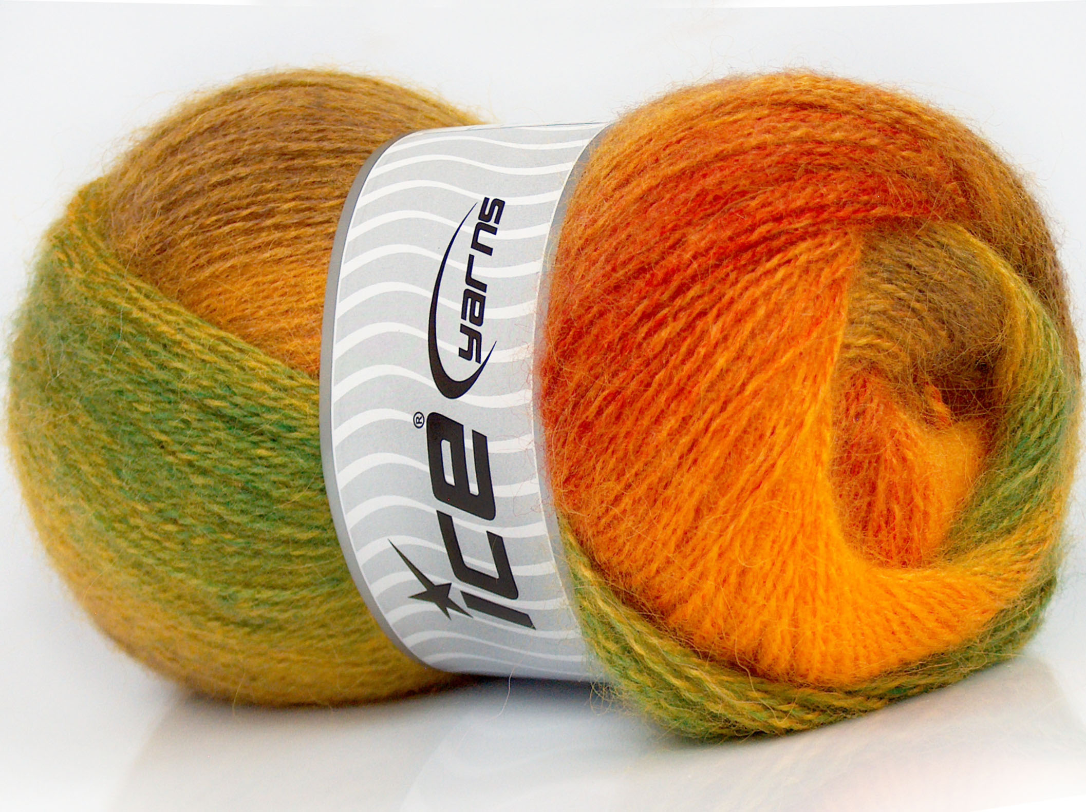Lot of 4 x 100gr Skeins Ice Yarns MOHAIR PASTEL (10% Mohair15% Wool) Yarn Gold Shades Green Shades - photo 2