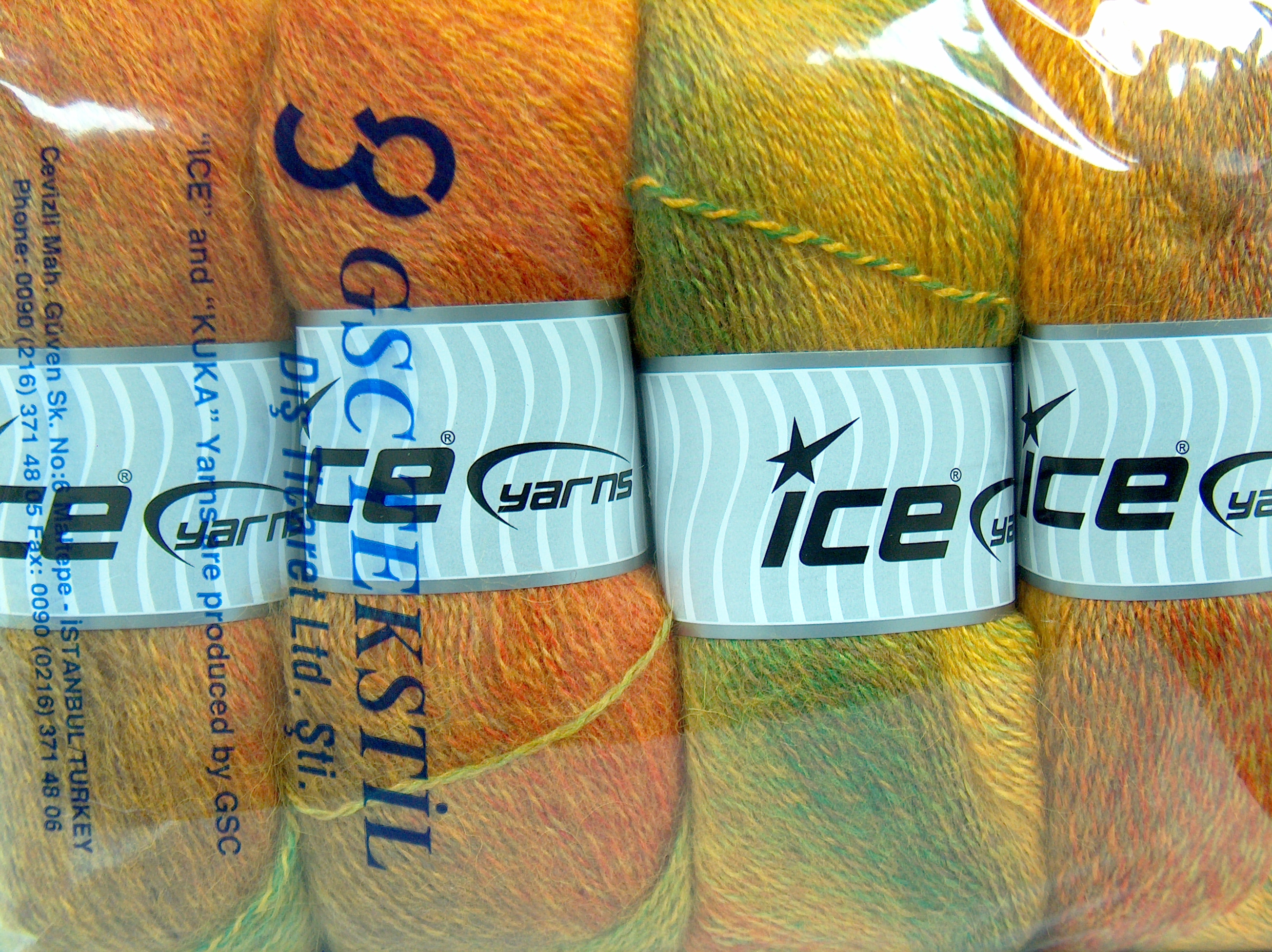 Lot of 4 x 100gr Skeins Ice Yarns MOHAIR PASTEL (10% Mohair15% Wool) Yarn Gold Shades Green Shades - photo 4