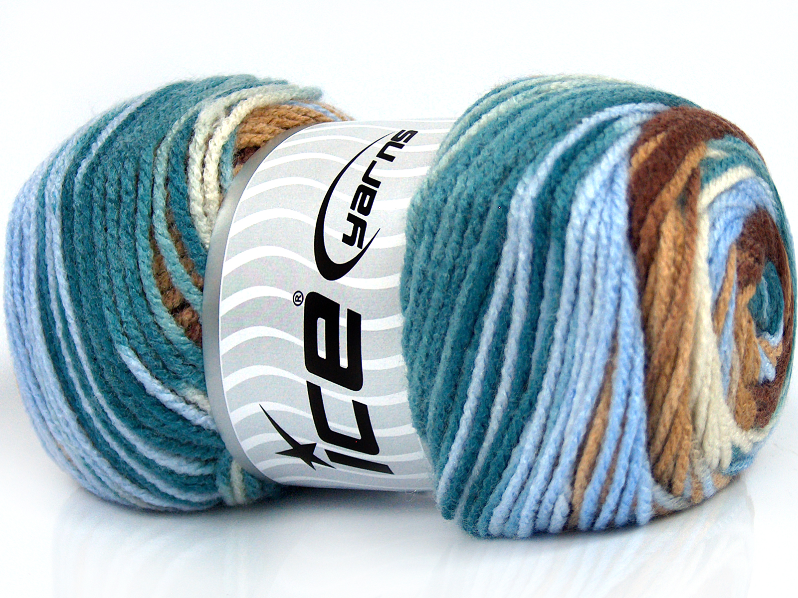 Lot of 4 x 100gr Skeins Ice Yarns AMBIANCE Yarn Brown Shades Blue Turquoise Beige - photo 2