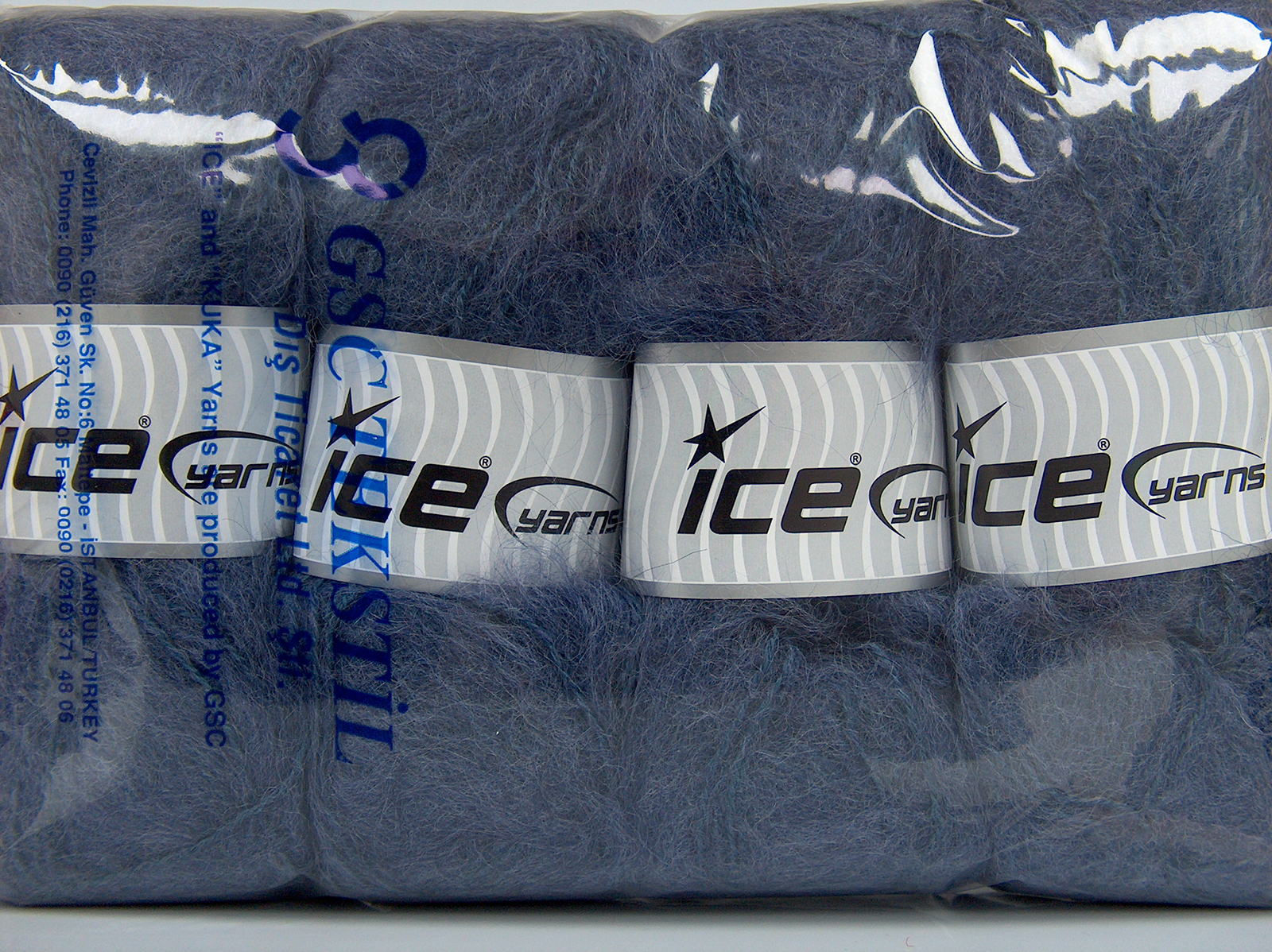 Lot of 4 x 100gr Skeins Ice Yarns MOHAIR CLASSIC (30% Mohair25% Wool) Yarn Dark Lilac - photo 4