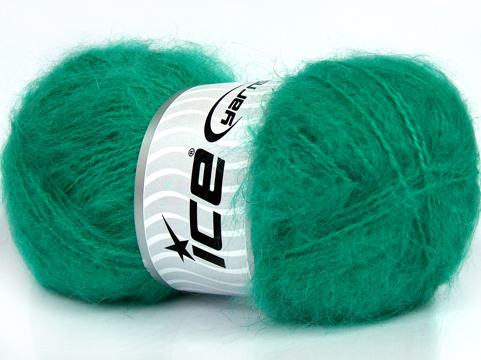 Lot of 4 x 100gr Skeins Ice Yarns MOHAIR CLASSIC (30% Mohair25% Wool) Yarn Green