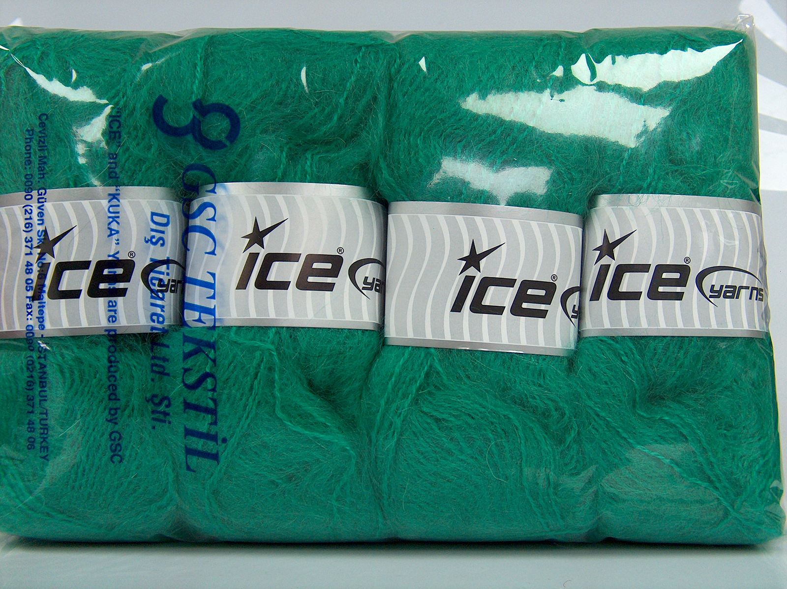 Lot of 4 x 100gr Skeins Ice Yarns MOHAIR CLASSIC (30% Mohair25% Wool) Yarn Green - photo 4