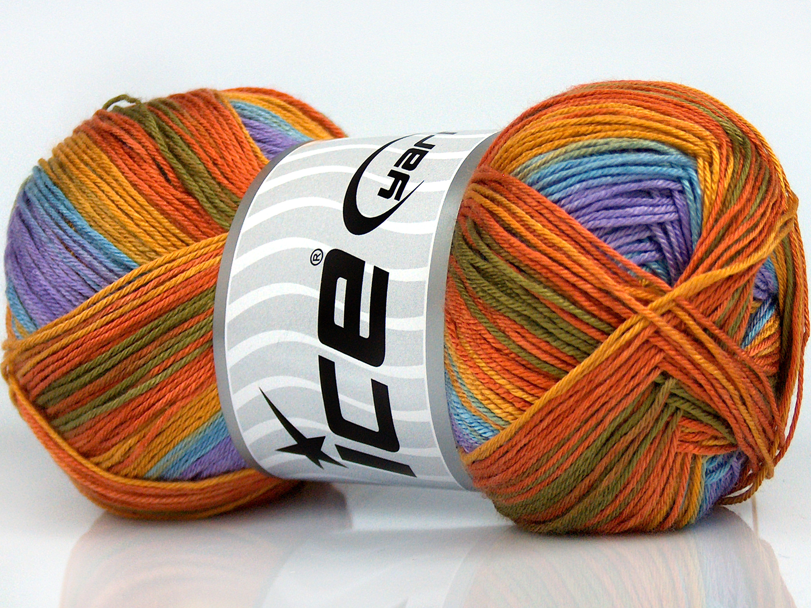 Lot of 4 x 100gr Skeins Ice Yarns BISCUIT Yarn Lilac Blue Gold Shades Lilac - photo 2