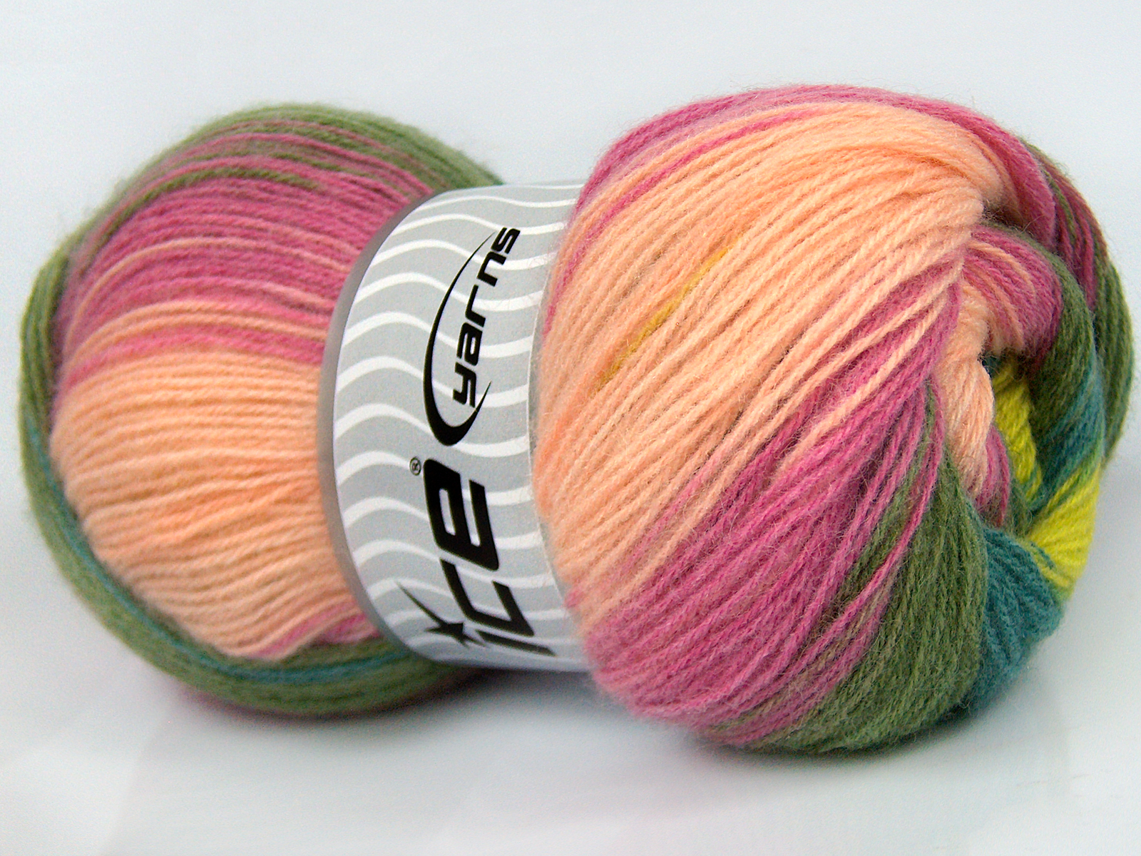 Angora Batik Pembe Açık Somon Yeşil Tonları