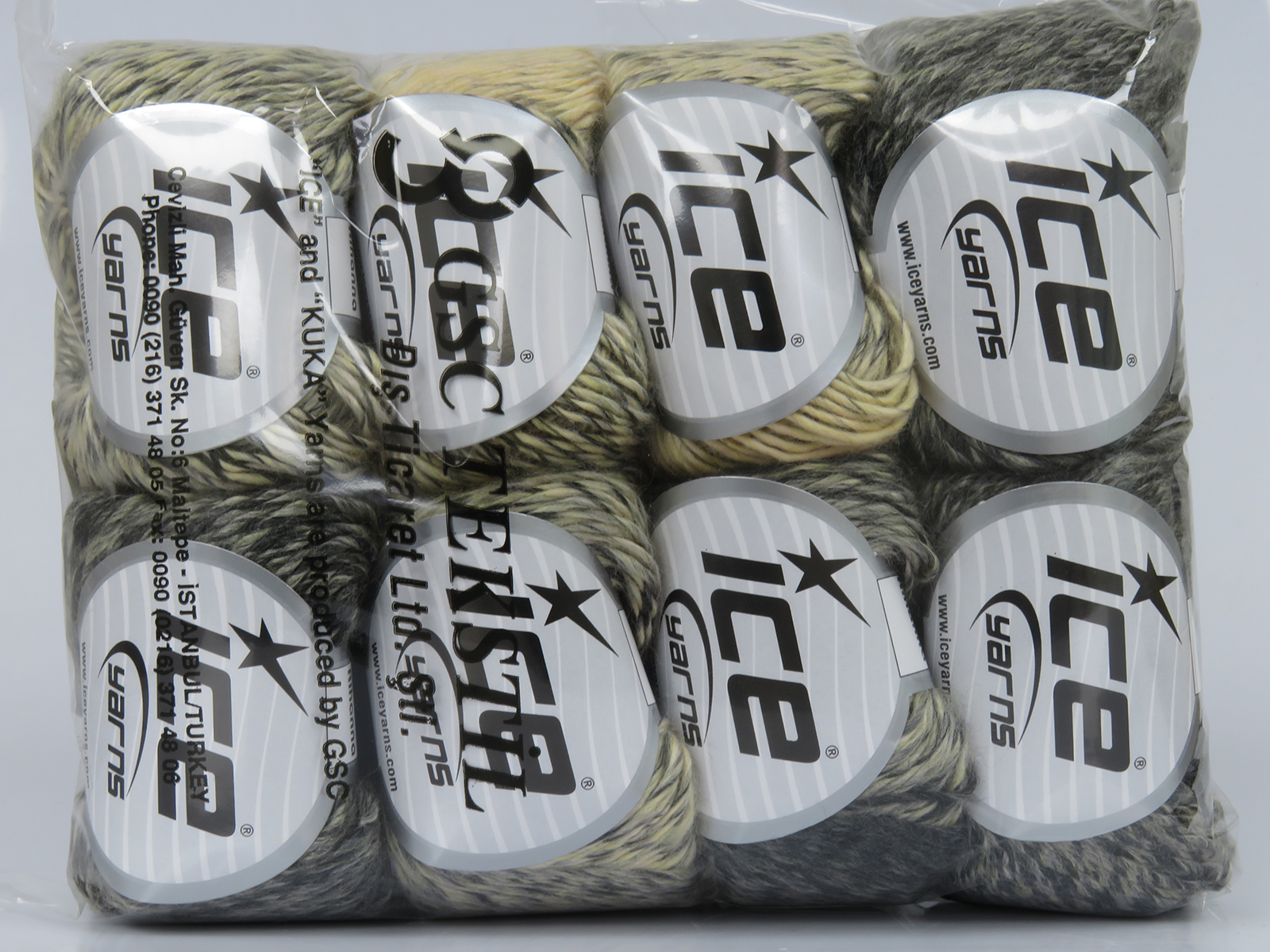 Lot of 8 Skeins Ice Yarns RIHANNA (50% Wool) Yarn Cream Shades Black - photo 4