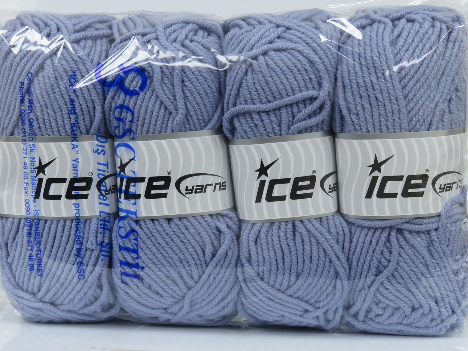 Lot of 4 x 100gr Skeins Ice Yarns ABANA Hand Knitting Yarn Light Lilac - photo 4