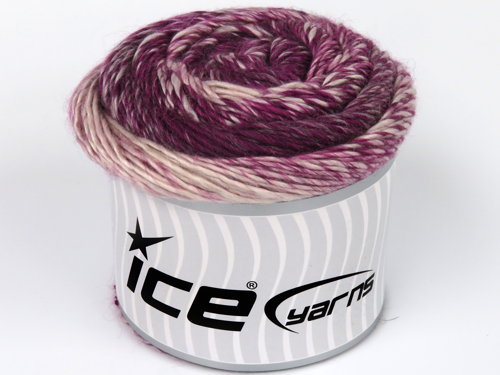 Lot of 2 x 150gr Skeins Ice Yarns CAKES CAMARO (50% Wool) Yarn Fuchsia Cream - photo 2