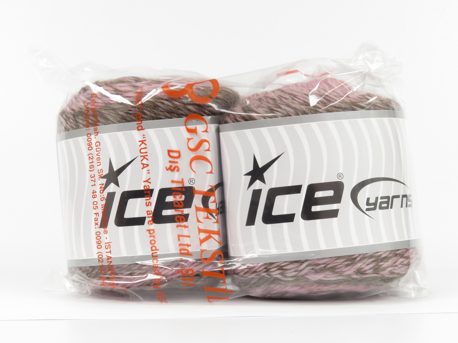 Lot of 2 x 150gr Skeins Ice Yarns CAKES CAMARO (50% Wool) Yarn Pink Shades Camel Shades - photo 4