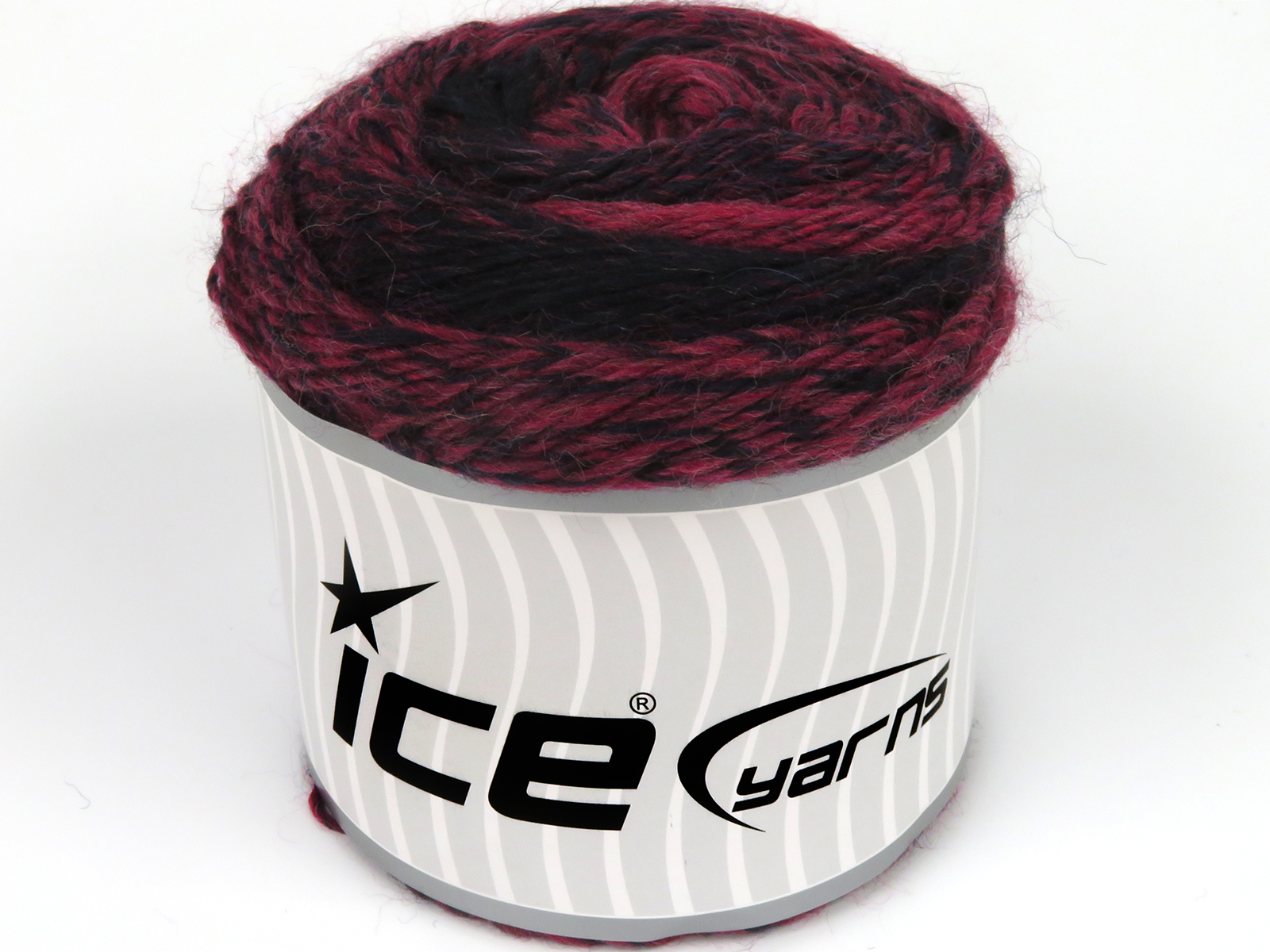 Lot of 2 x 150gr Skeins Ice Yarns CAKES CAMARO (50% Wool) Yarn Burgundy Dark Navy - photo 2