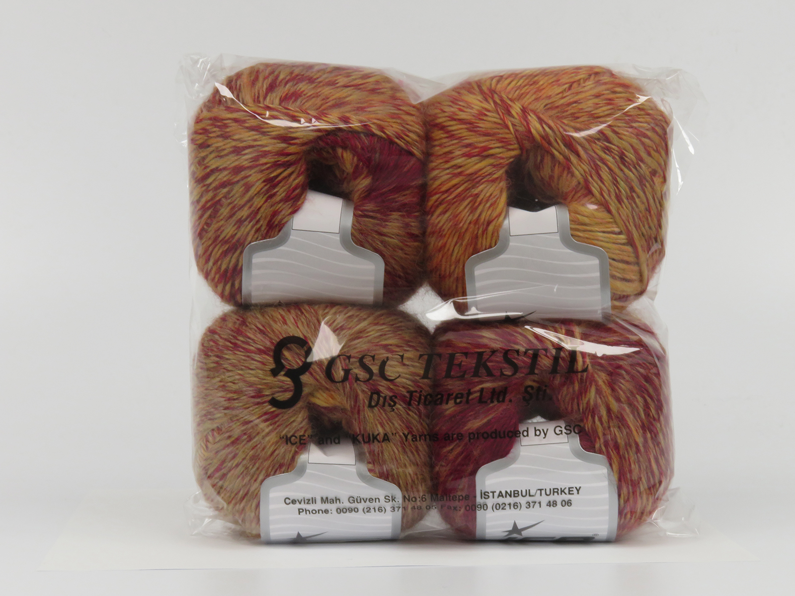 Lot of 4 x 100gr Skeins Ice Yarns FELIZ ALPACA (15% Alpaca20% Wool) Yarn Gold Shades Red - photo 4