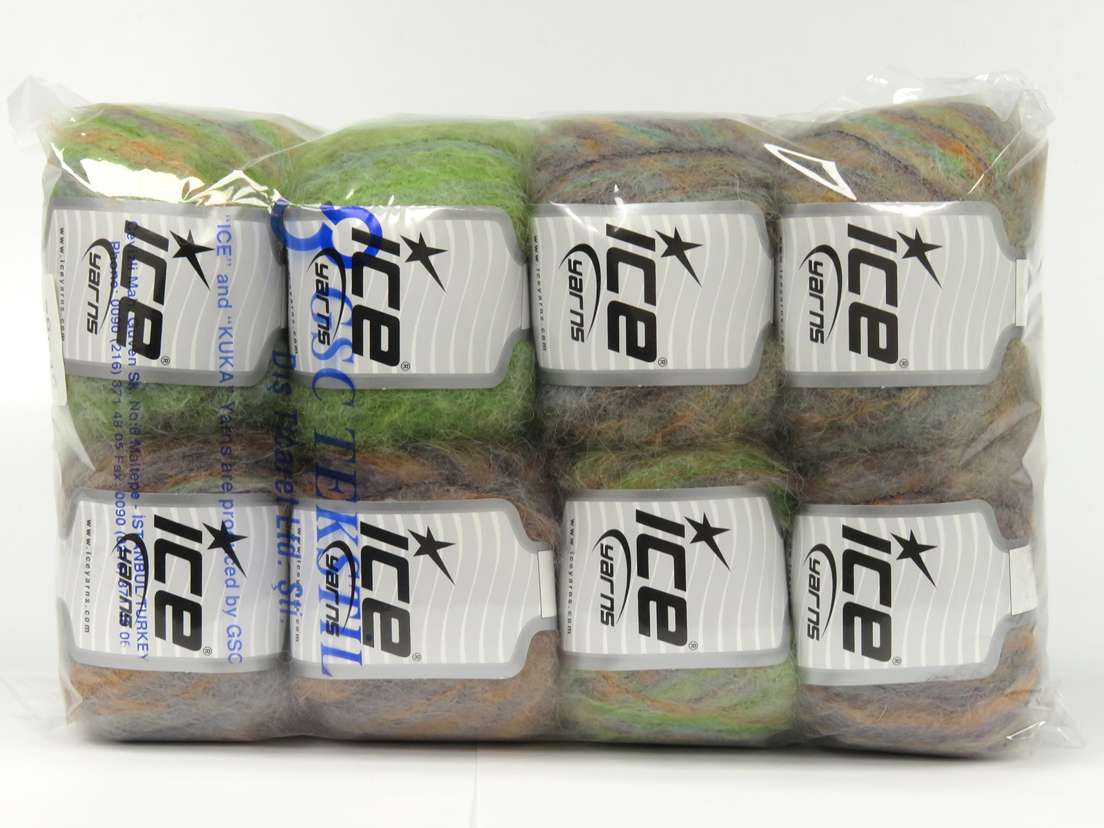 Lot of 8 Skeins Ice Yarns KID MOHAIR ALPACA COLOR (41% Alpaca Superfine41% Kid Mohair) Yarn Green Orange Grey Turquoise - photo 4