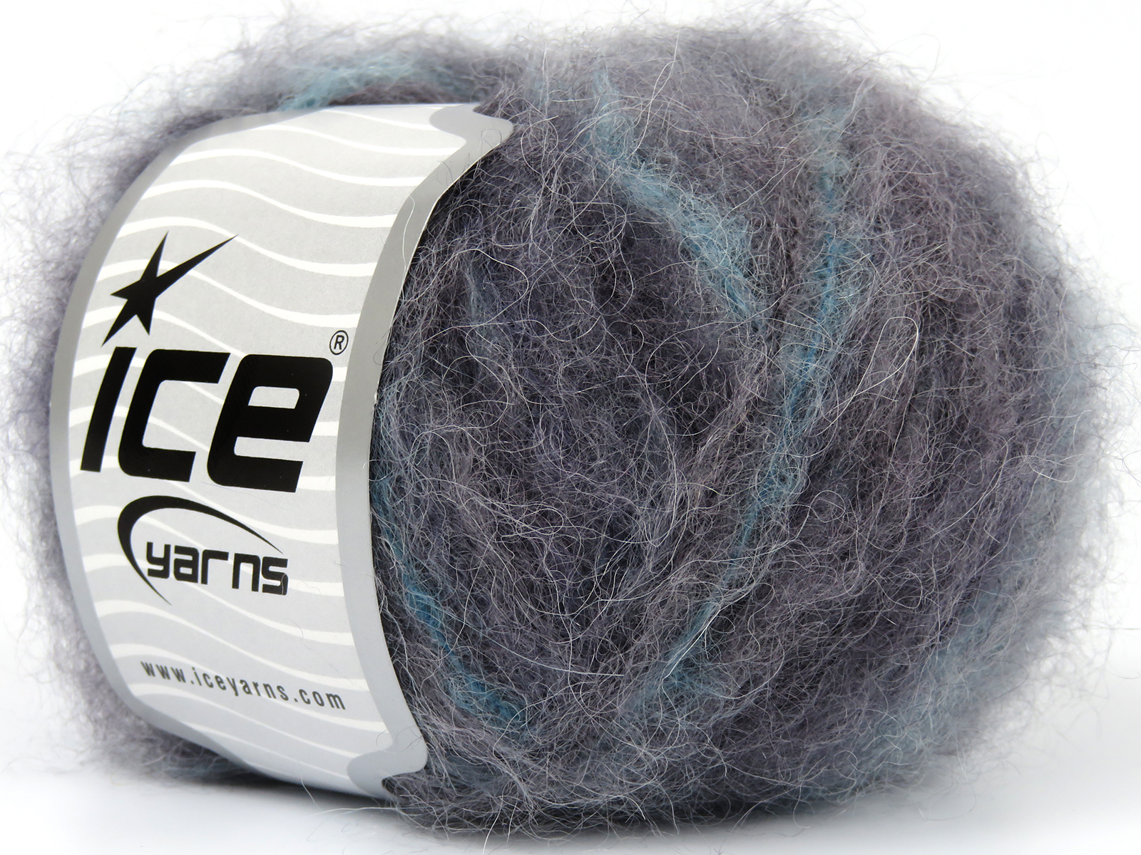 Kid Mohair Alpaca Color Turkuaz Gri Siyah