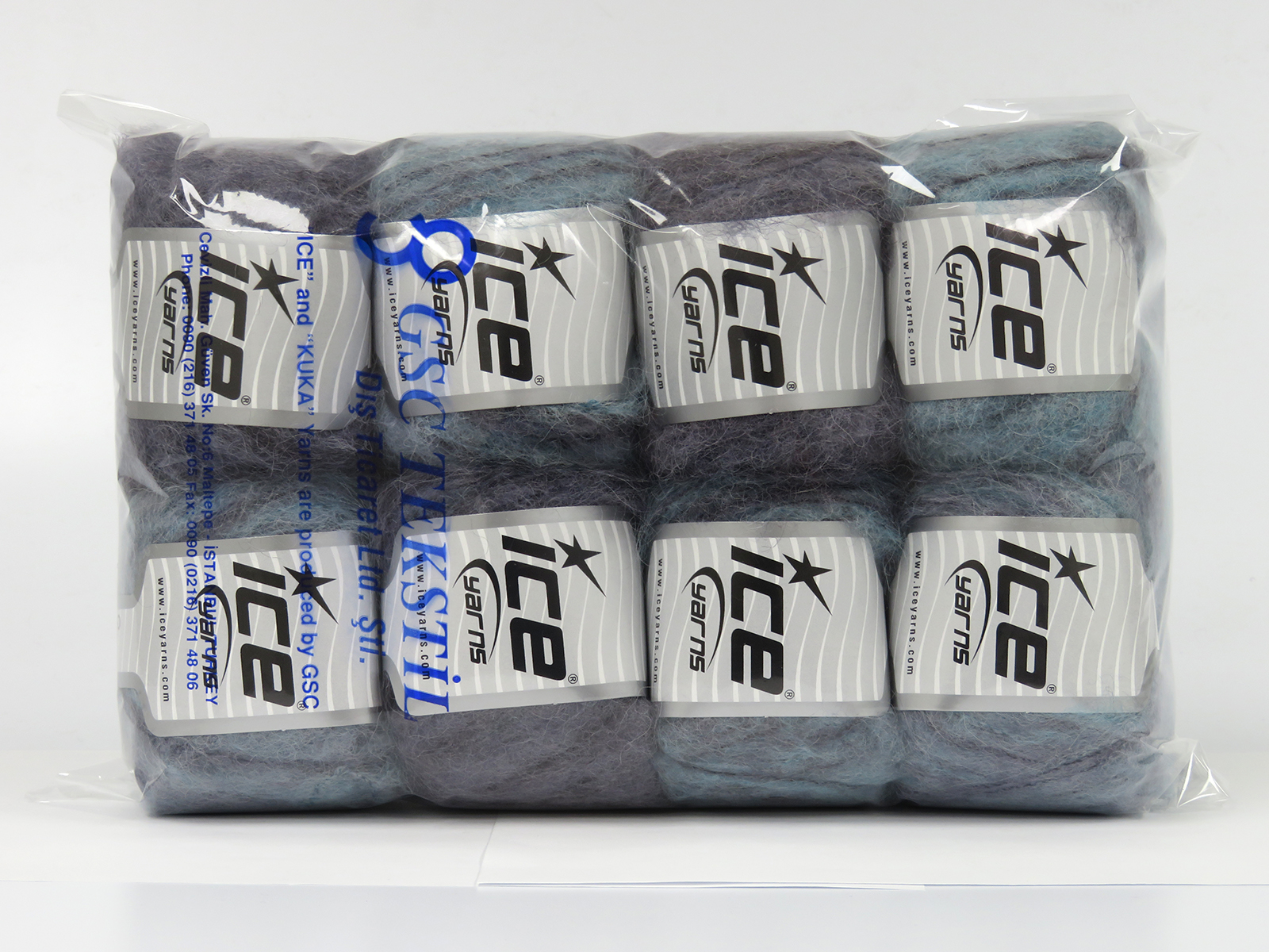 Kid Mohair Alpaca Color Turkuaz Gri Siyah