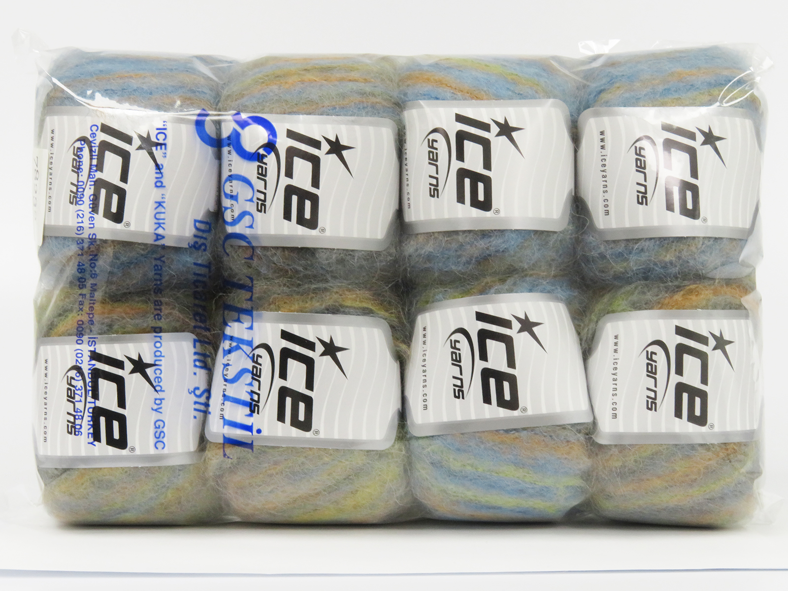 Kid Mohair Alpaca Color Turkuaz Turuncu Gri Yeşil