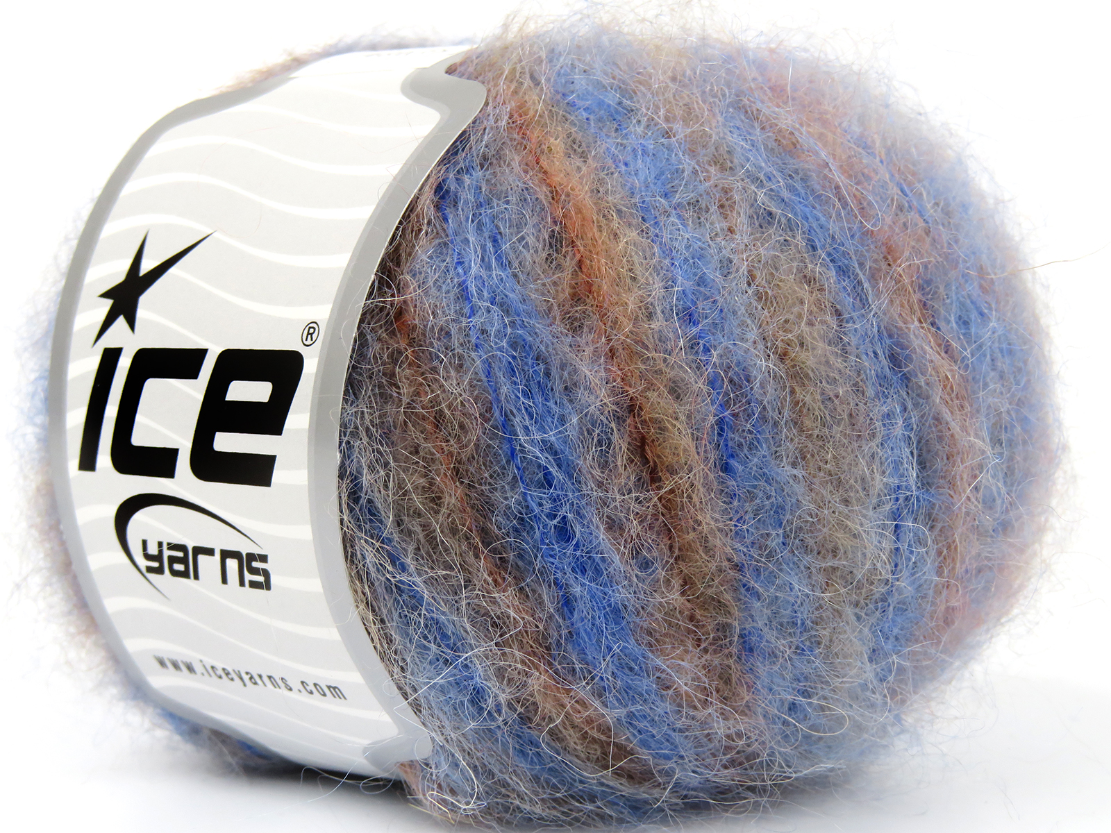 Lot of 8 Skeins Ice Yarns KID MOHAIR ALPACA COLOR (41% Alpaca Superfine41% Kid Mohair) Yarn Saxe Blue Orange Beige Camel Grey - photo 2