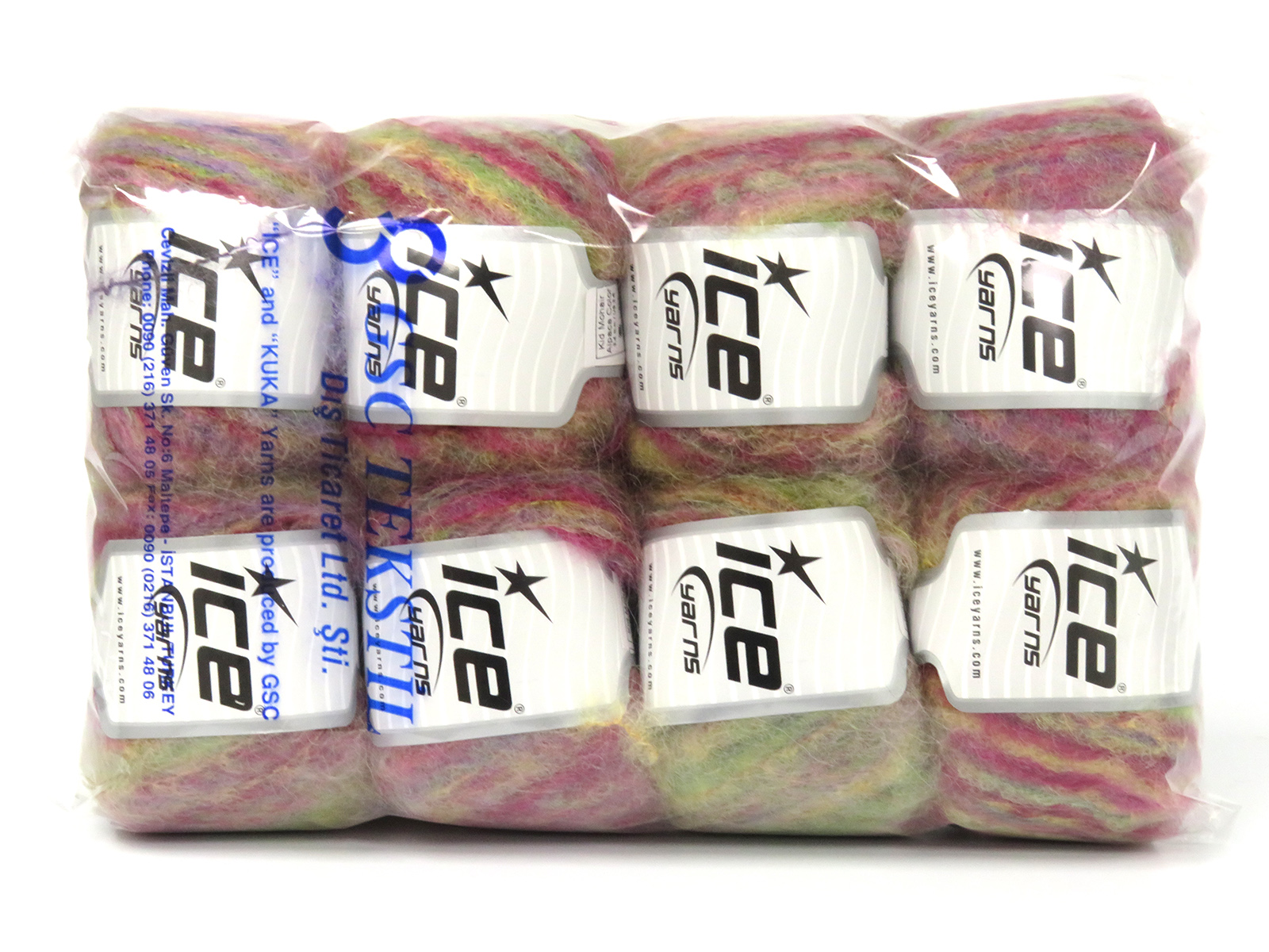 Kid Mohair Alpaca Color Pembe tonları Yeşil Tonları