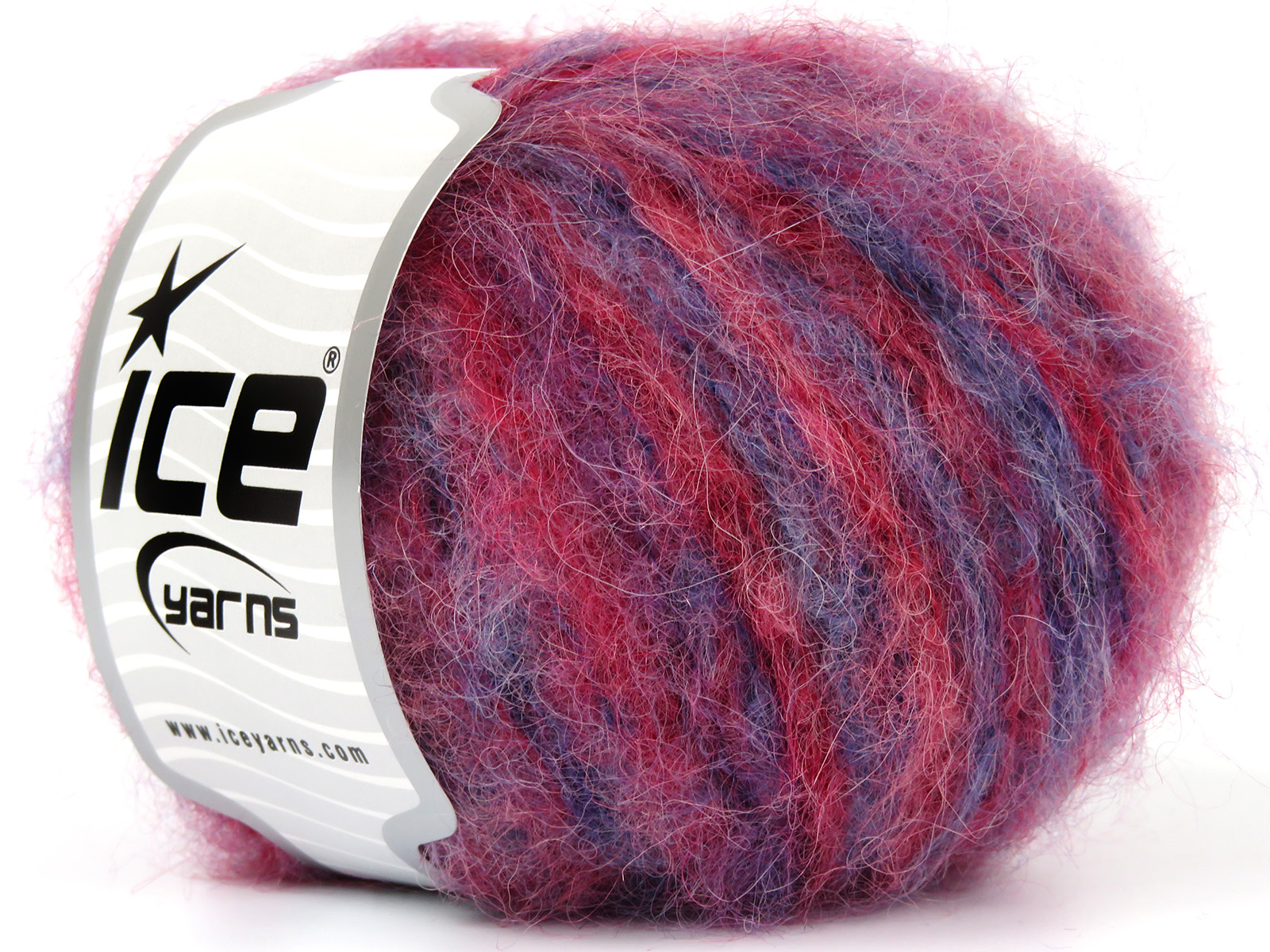 Lot of 8 Skeins Ice Yarns KID MOHAIR ALPACA COLOR (41% Alpaca Superfine41% Kid Mohair) Yarn Red Shades Purple - photo 2