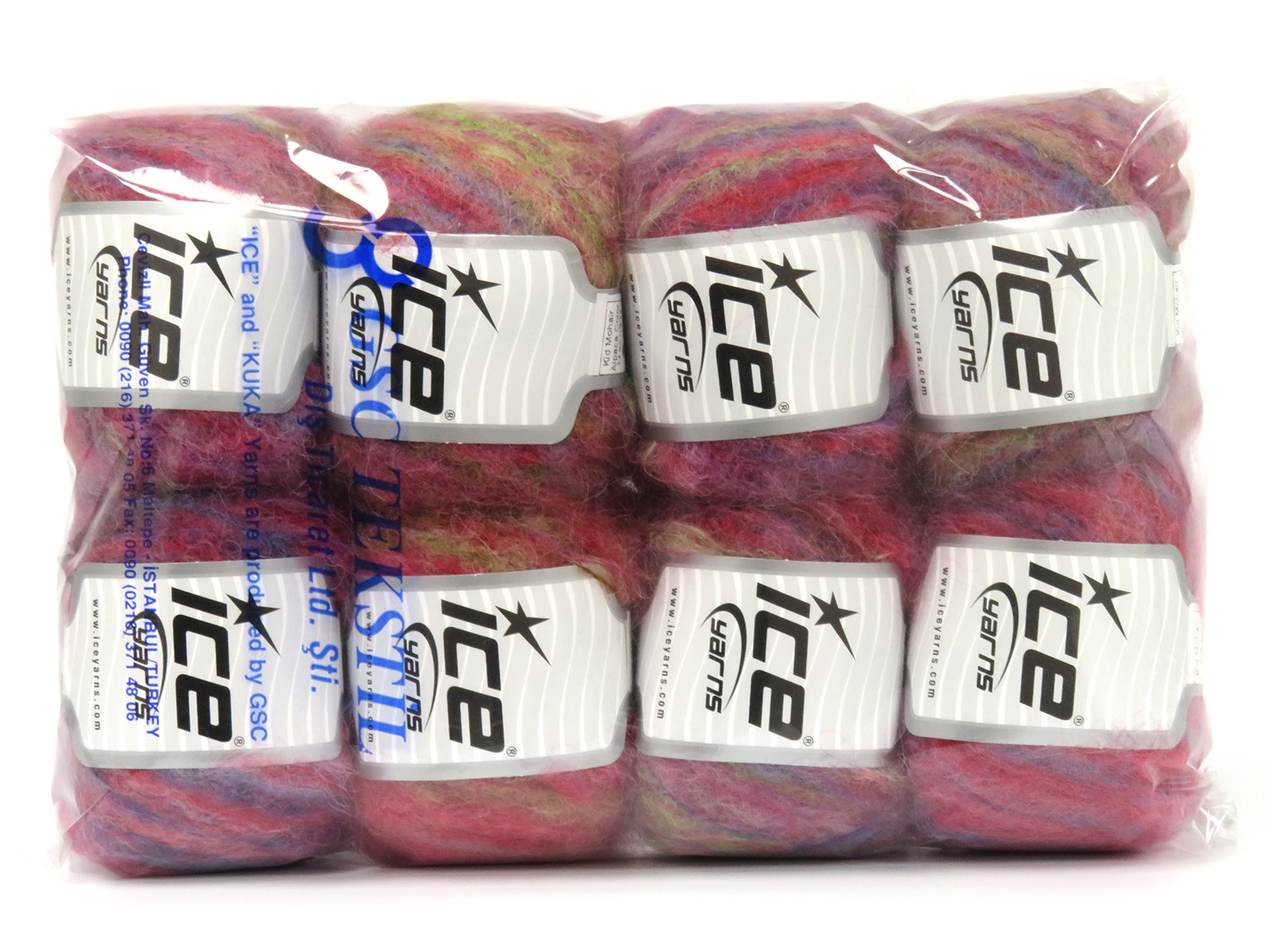 Lot of 8 Skeins Ice Yarns KID MOHAIR ALPACA COLOR (41% Alpaca Superfine41% Kid Mohair) Yarn Red Shades Purple - photo 4