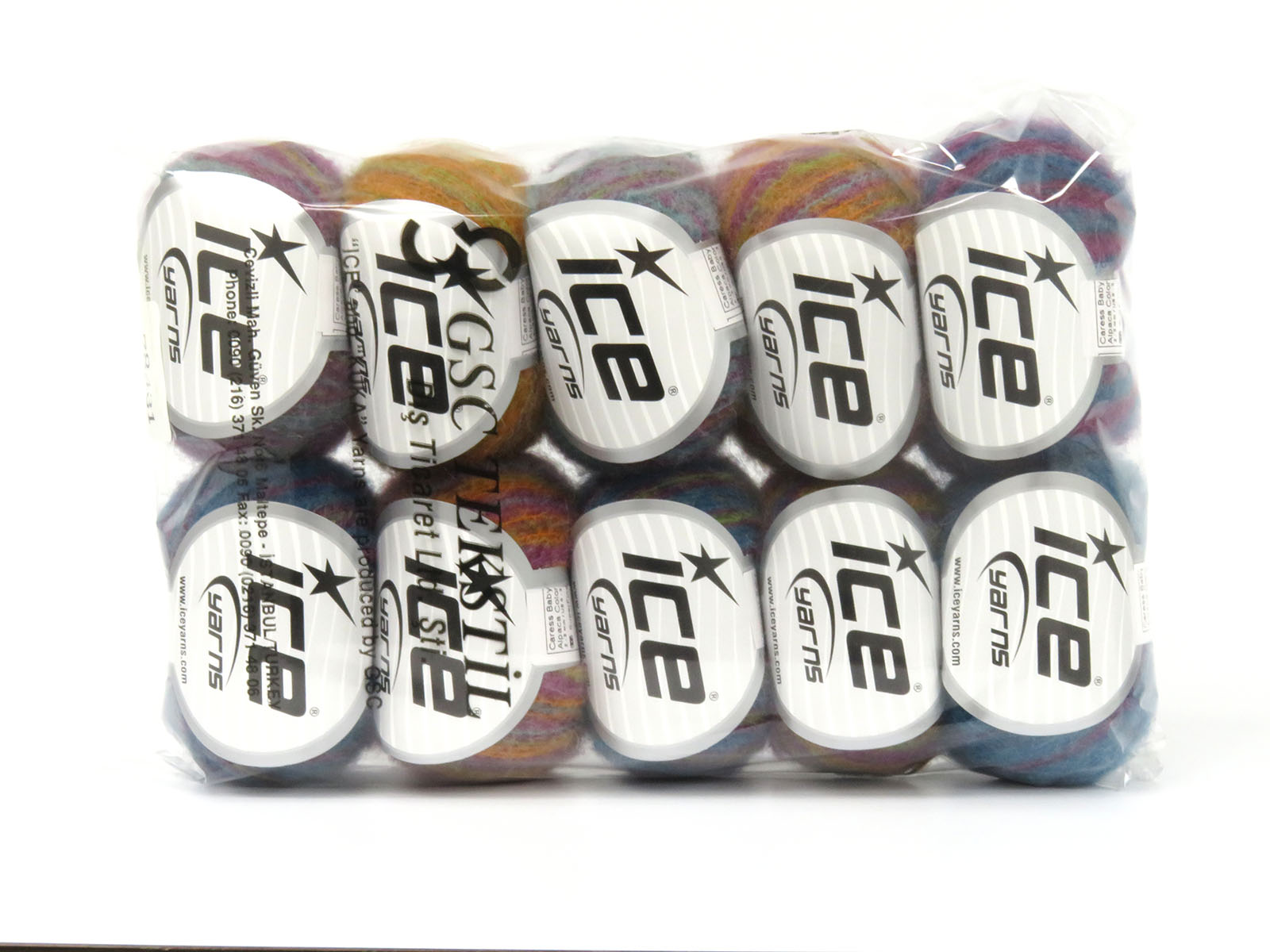 Lot of 10 Skeins Ice Yarns CARESS BABY ALPACA COLOR (30% Baby Alpaca31% Extrafine Merino Wool) Yarn Orange Turquoise Green Purple - photo 4