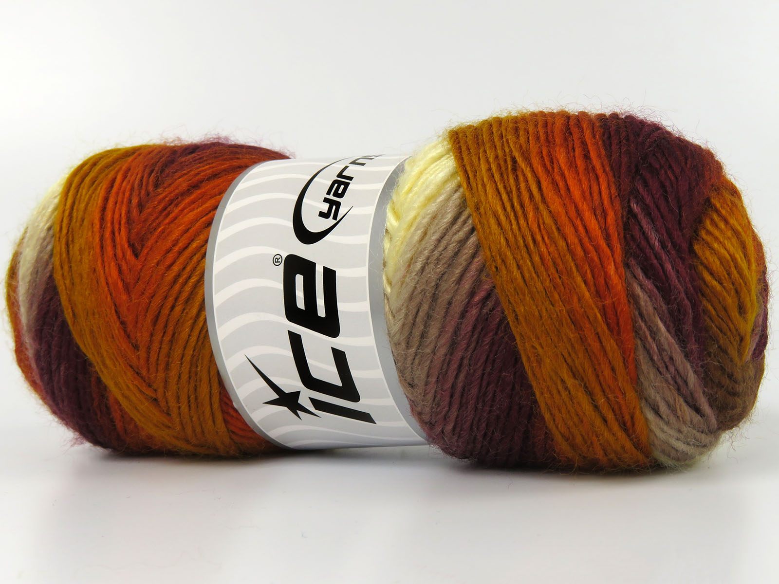 Lot of 4 x 100gr Skeins Ice Yarns RAINBOW Yarn Brown Shades Cream - photo 2