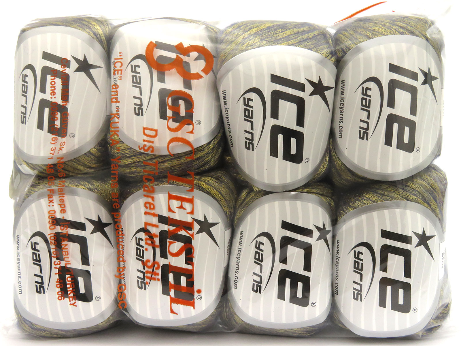 Lot of 8 Skeins Ice Yarns ROCK STAR (19% Merino Wool) Yarn Gold Light Grey - photo 4