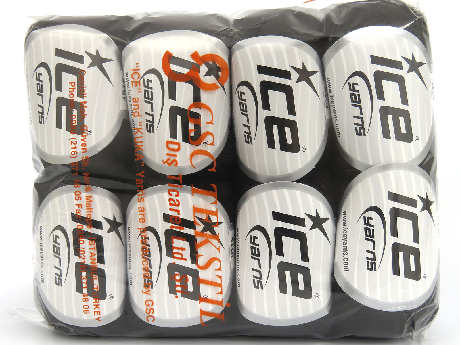 Lot of 8 Skeins Ice Yarns ROCK STAR (19% Merino Wool) Hand Knitting Yarn Black - photo 4