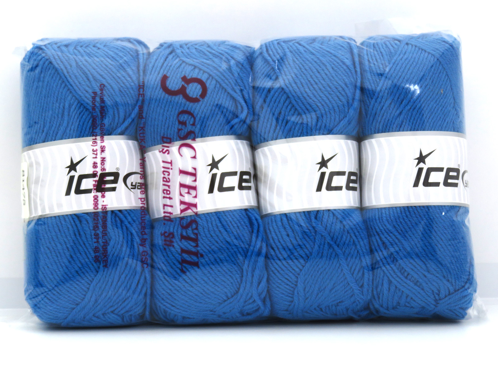 Lot of 4 x 100gr Skeins Ice Yarns FAVOURITE WOOL (50% Wool) Yarn Blue - photo 4