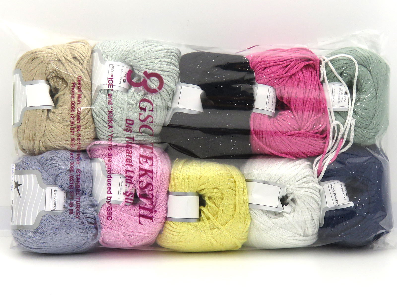 Mixed Lot Viscose Glitz Yarns