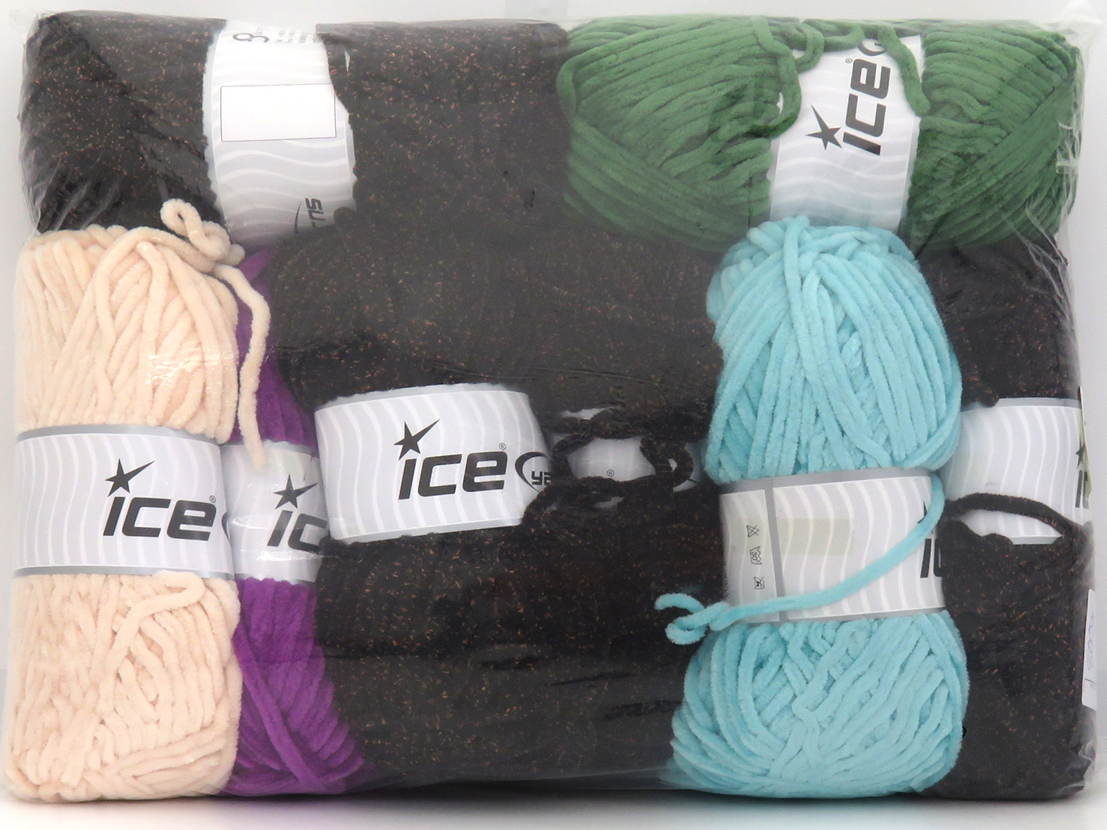 800 gr ICE YARNS Chenille Yarns MIXED LOT (100% Microfiber) Yarn Multicolor - photo 2