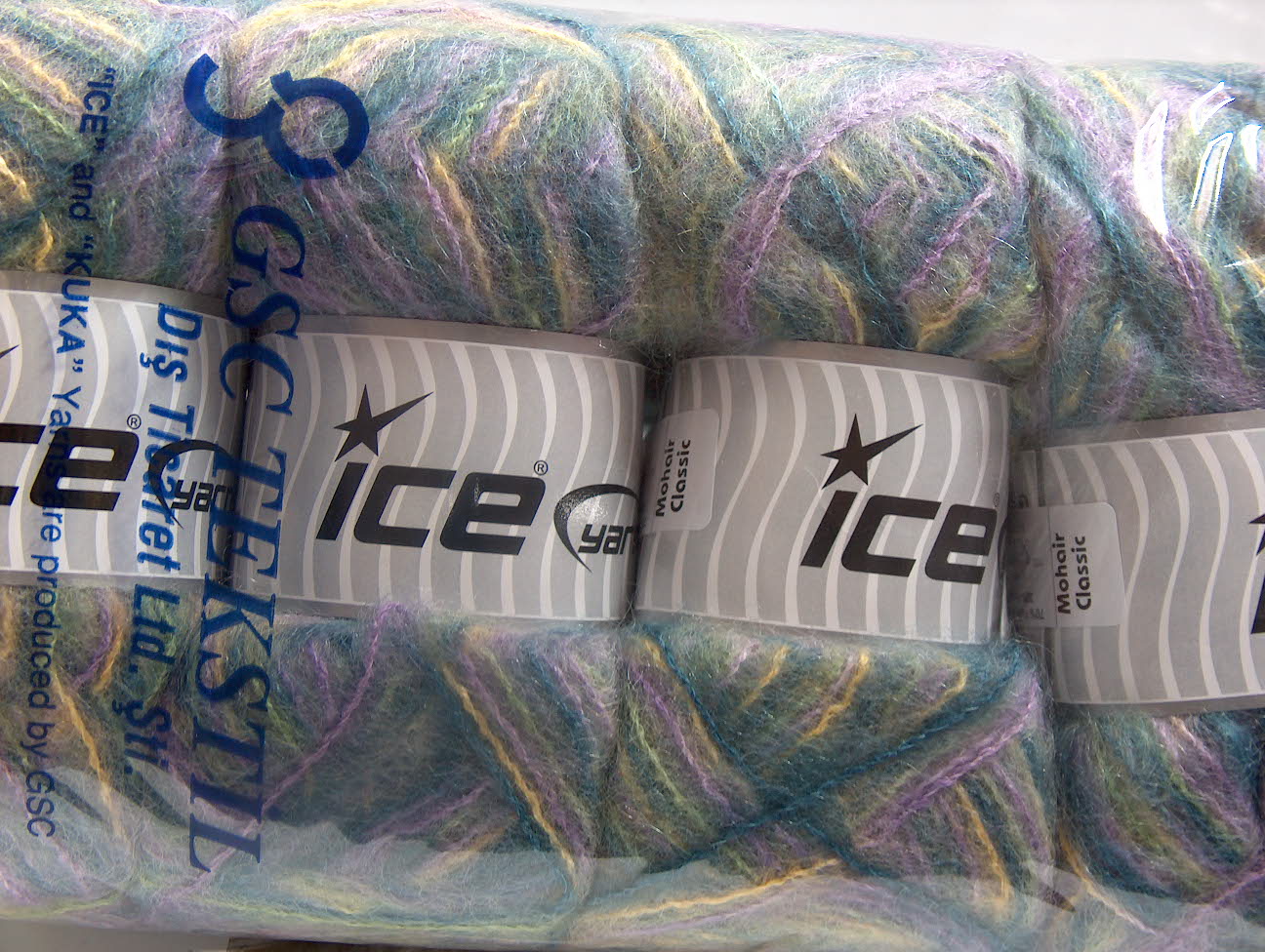 Mohair Classic Green, Lilac, Yellow