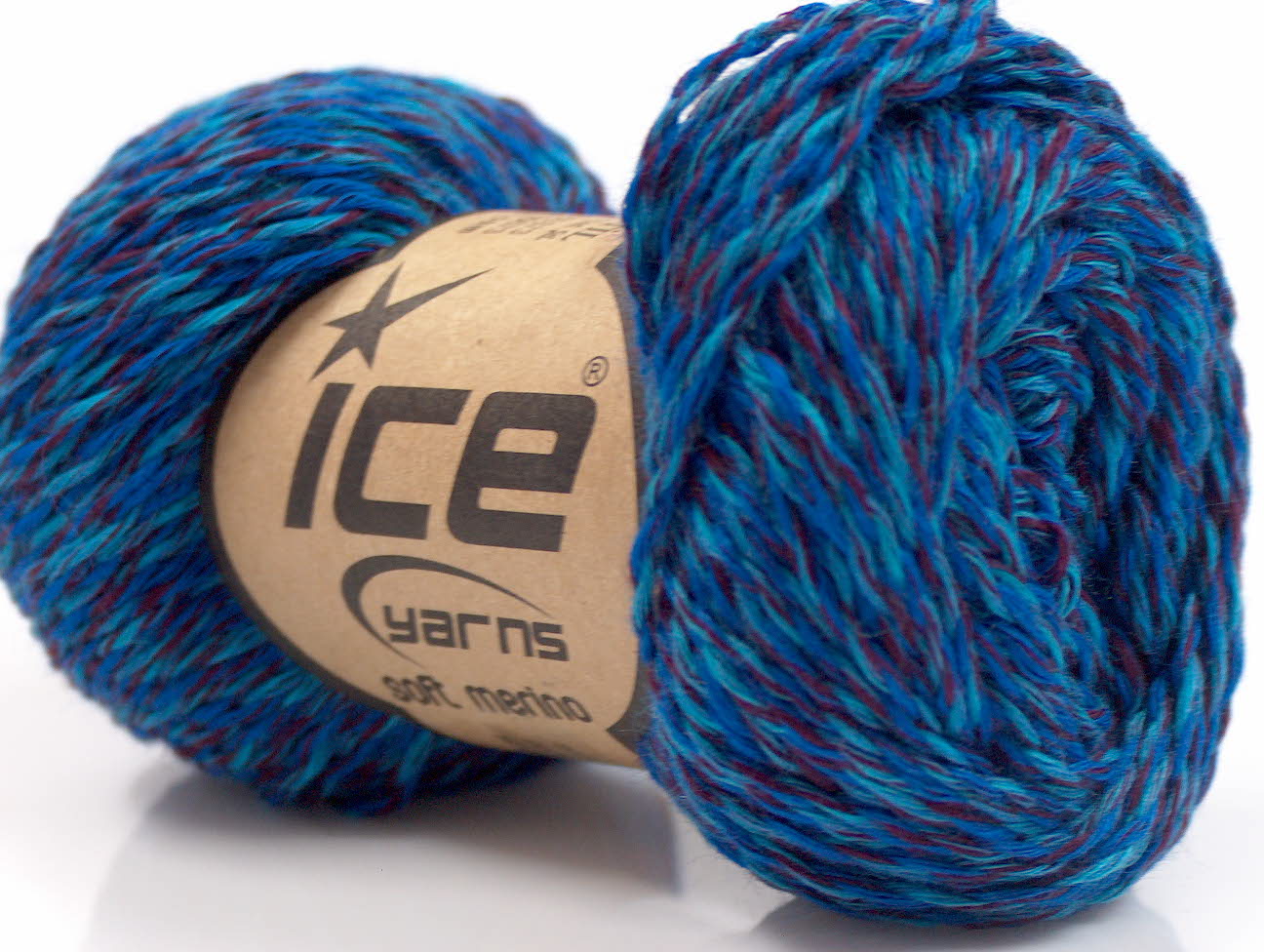 Soft Merino Blue, Turquoise, Maroon