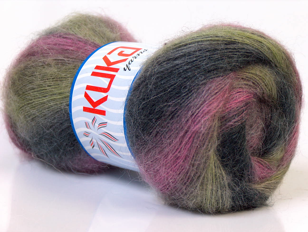 Angora Color Çok renkli Yeşil Fuşya Siyah