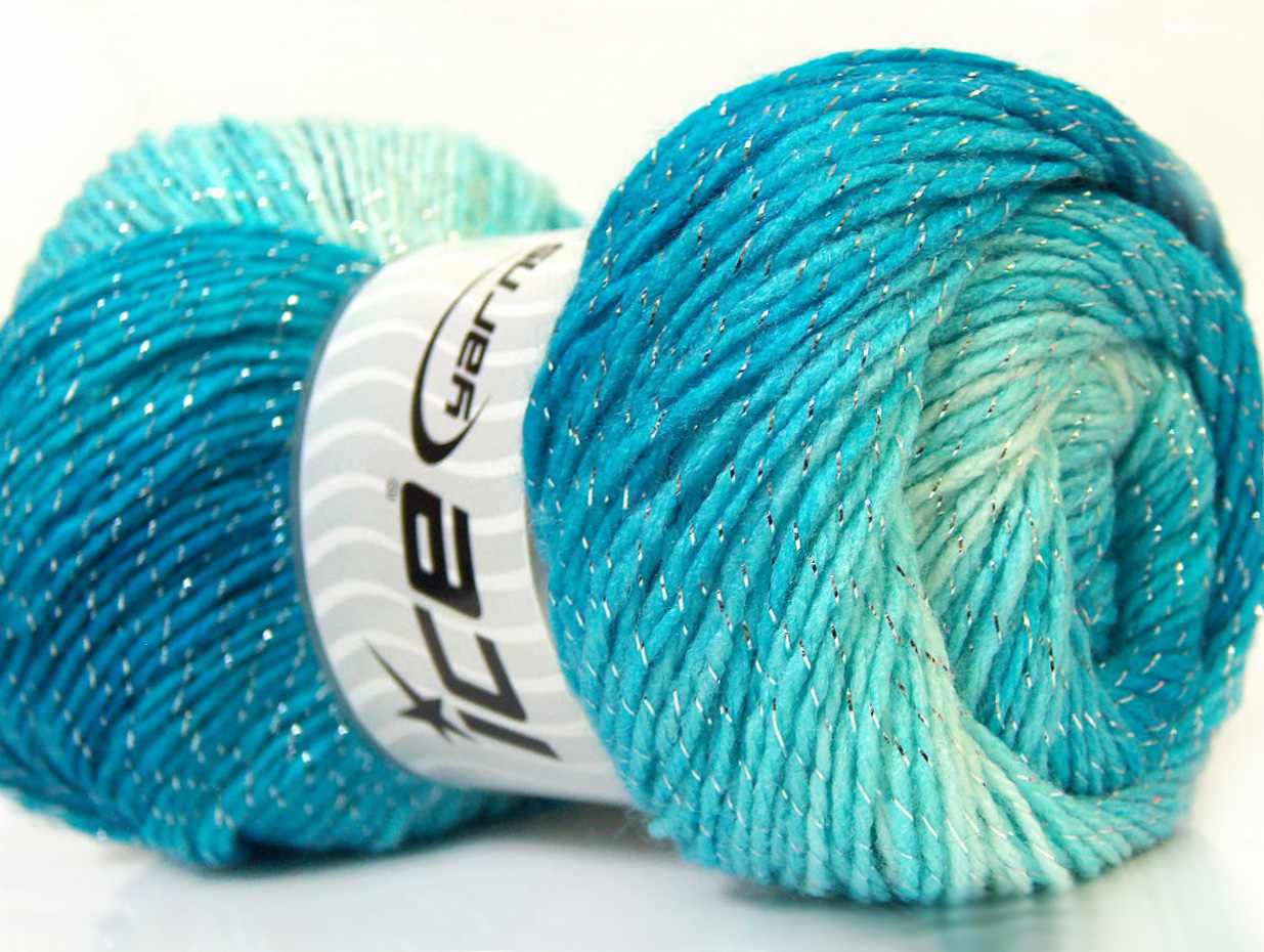 sparkle yarn metallic blue
