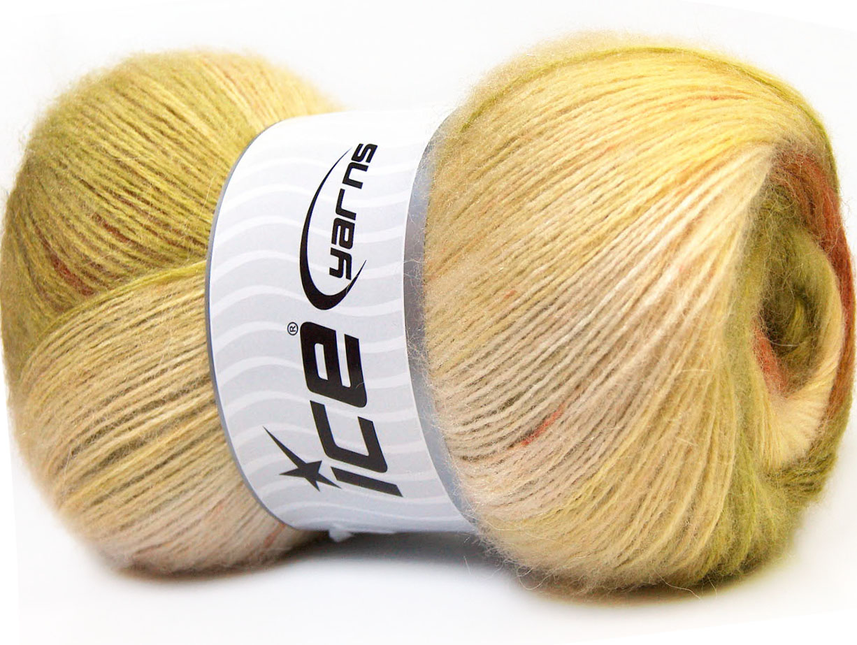 Angora Design White Green Brown